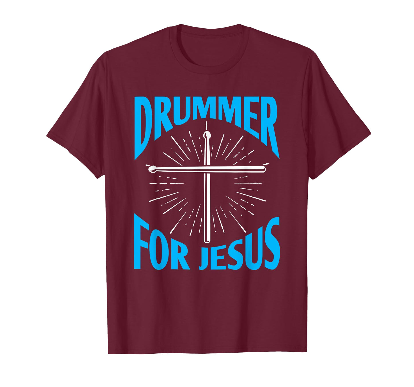 Christian Drummer for Jesus Drums Sticks Drumming Cross T-Shirt