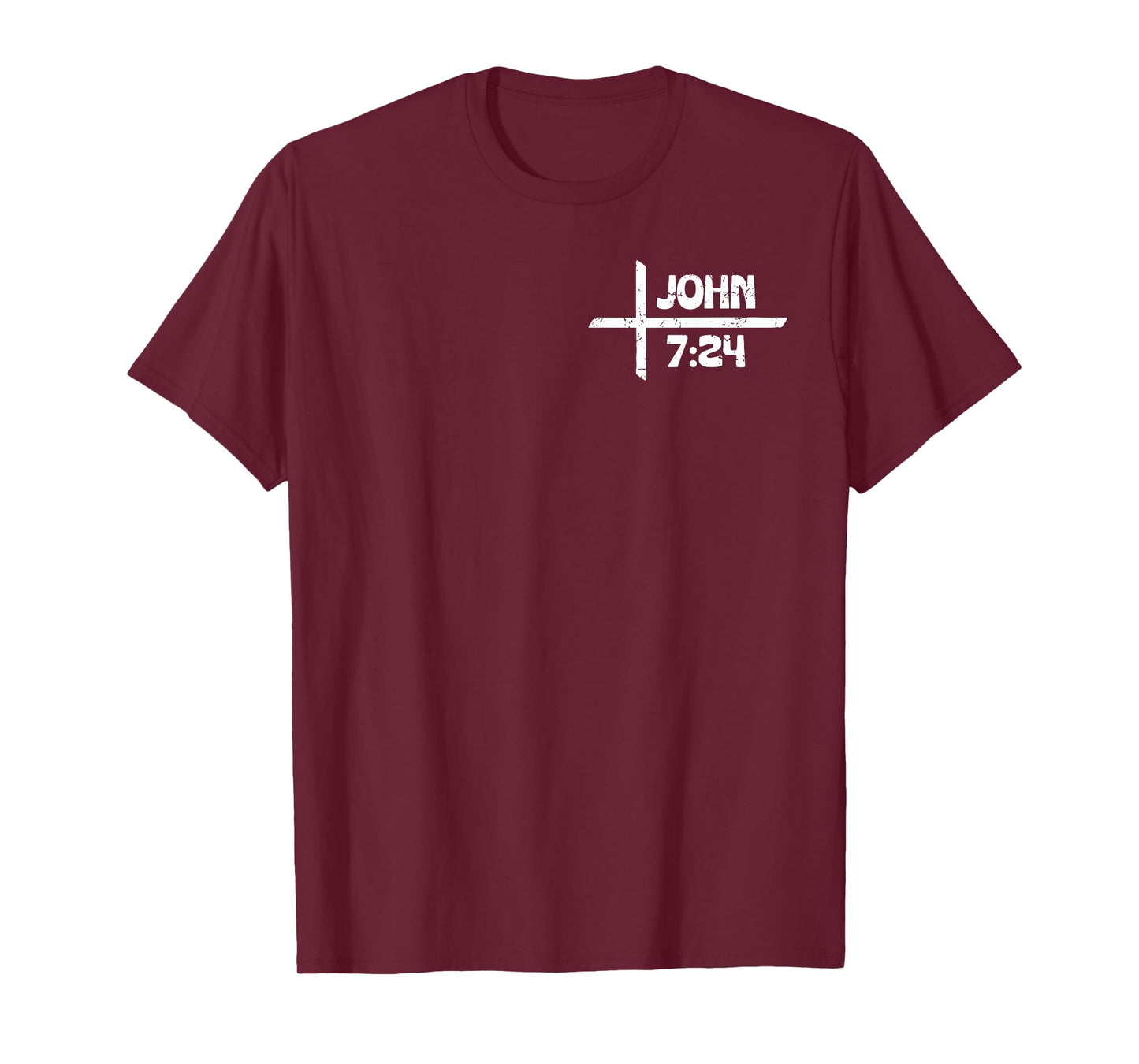 Retro Christian and Tattooed John 7:24 - Front and Back T-Shirt