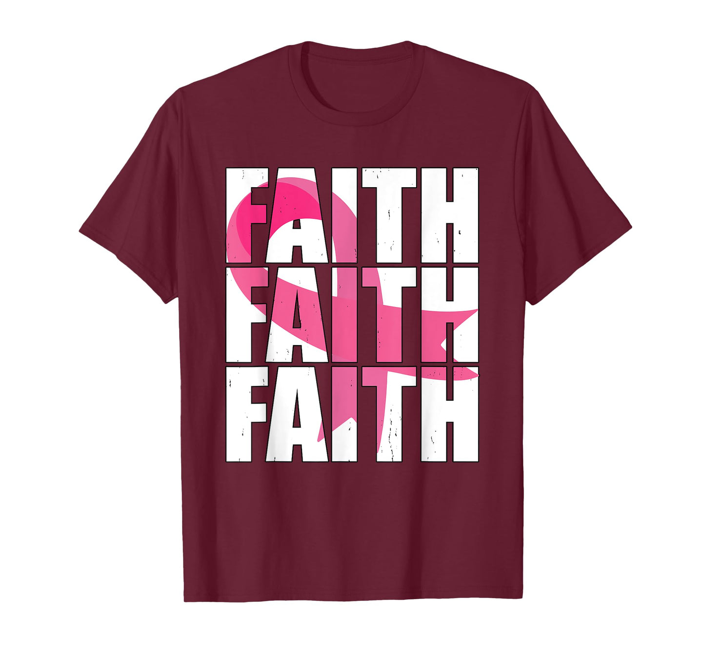 Faith Hope Love Pink Ribbon Breast Cancer Survivor Support T-Shirt