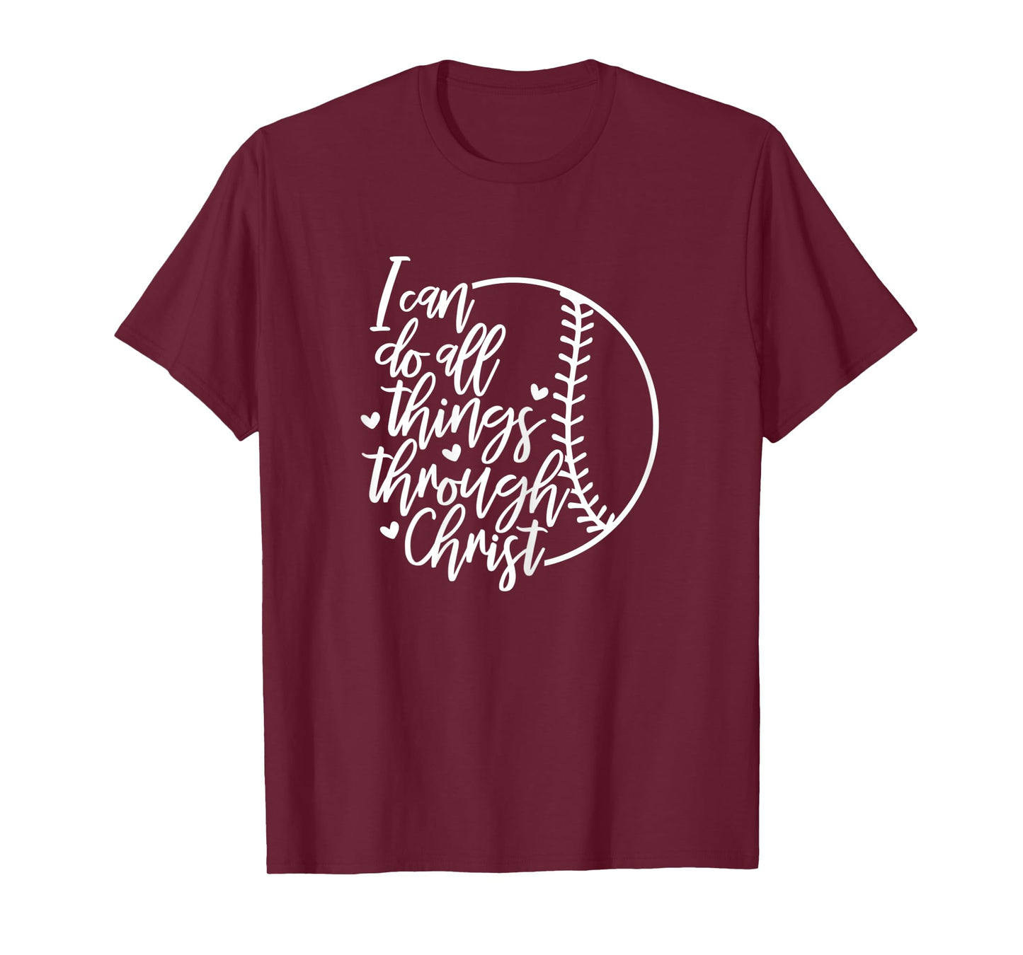 Softball I Can Do All Things Through Christ Christian T-Shirt