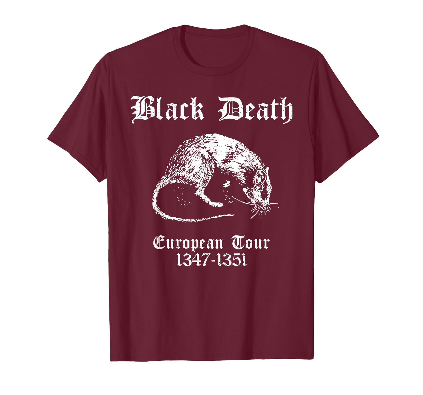 Retro Black Death European Tour Plague Rat Medieval History T-Shirt