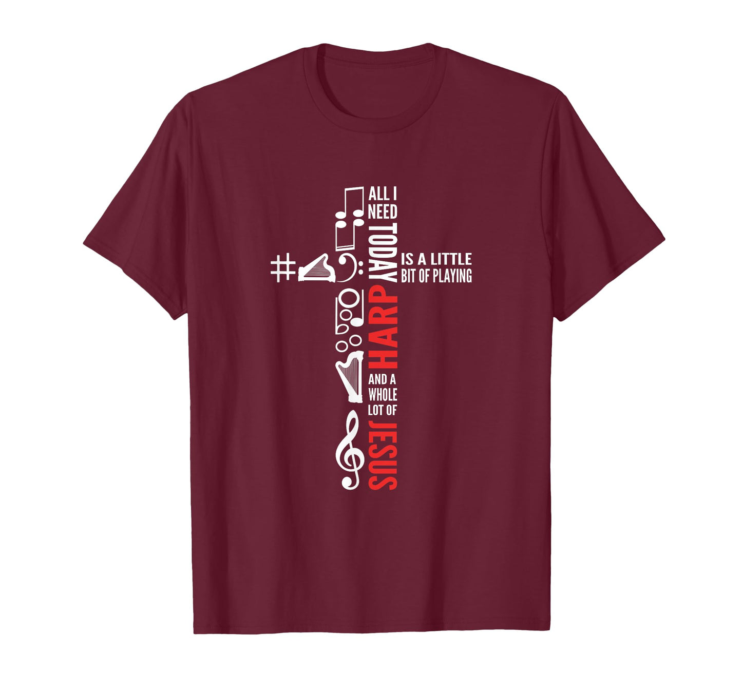 Jesus And Harp. Harp Girl. Harpist. Harp Player T-Shirt