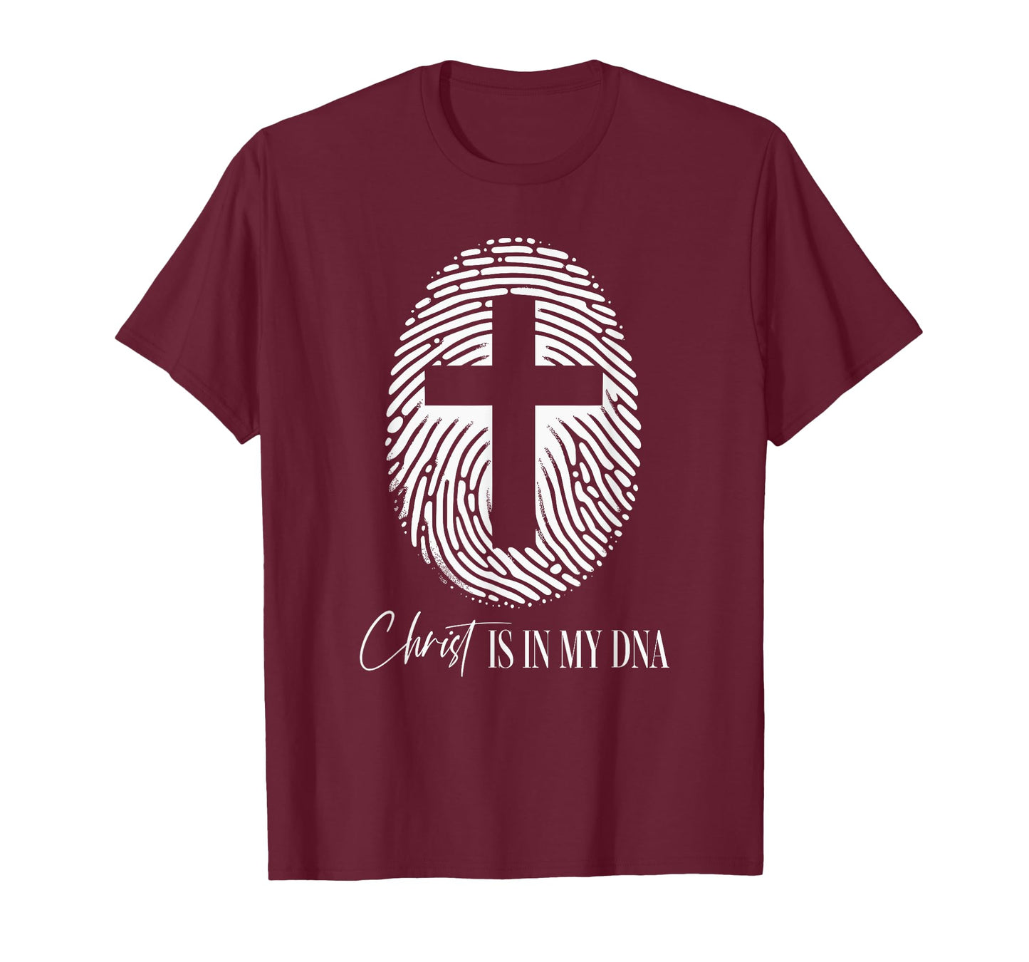 Christ Is In My DNA Fingerprint Cute Christian Cross Faith T-Shirt
