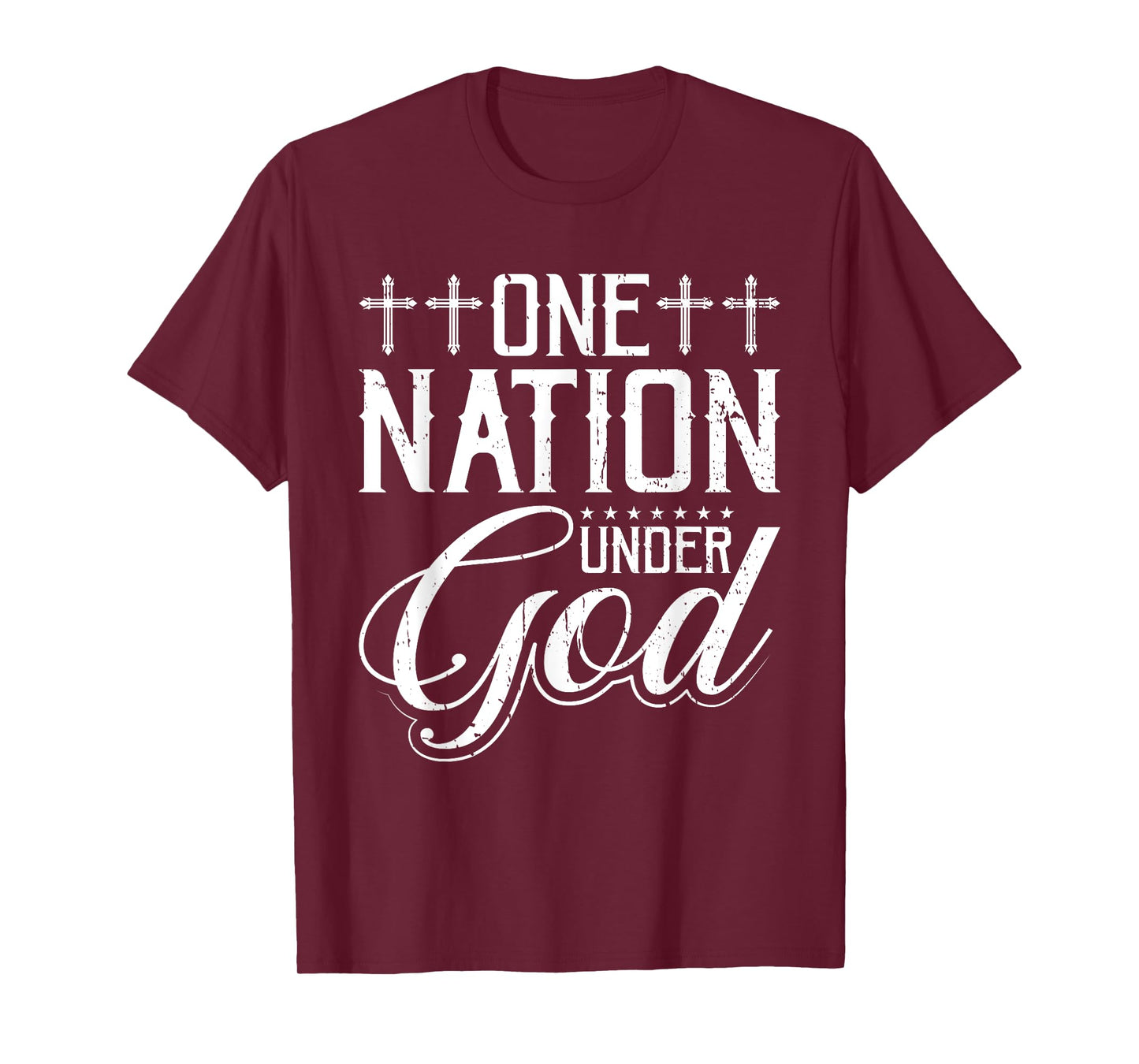 One Nation Under God Jesus Blessed American Flag T-Shirt