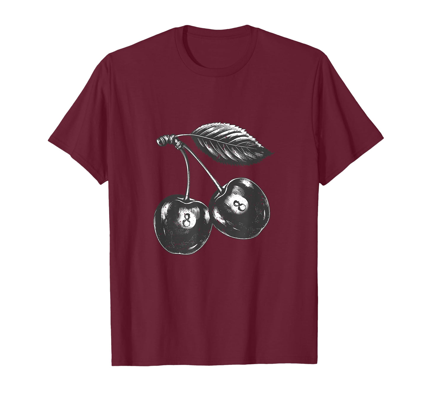 Ball 8 Black Cherry Snooker Billiard Ball In The Of Cherries T-Shirt