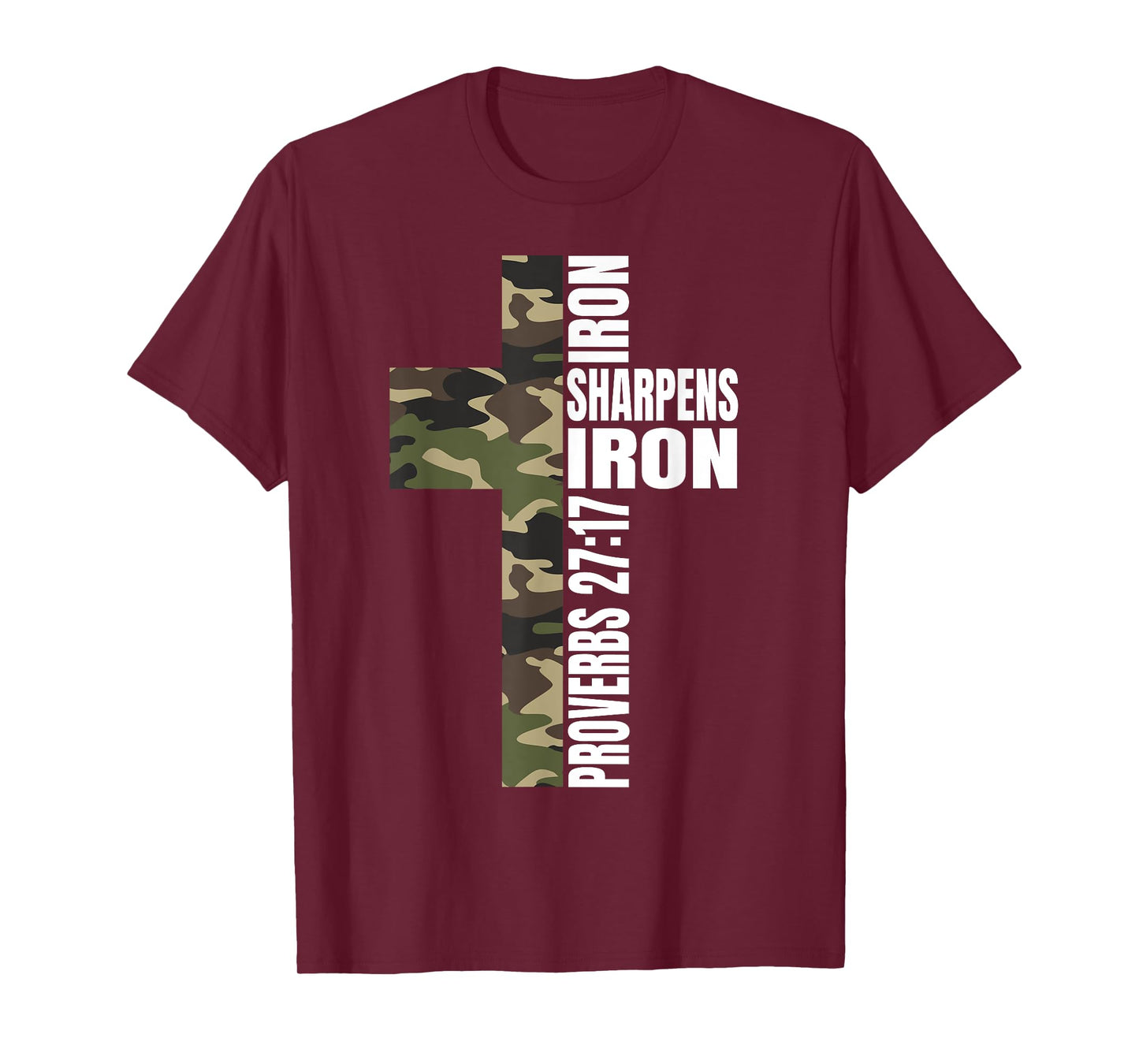 Green Camo Iron Sharpens Iron Christian Verse Family Couples T-Shirt