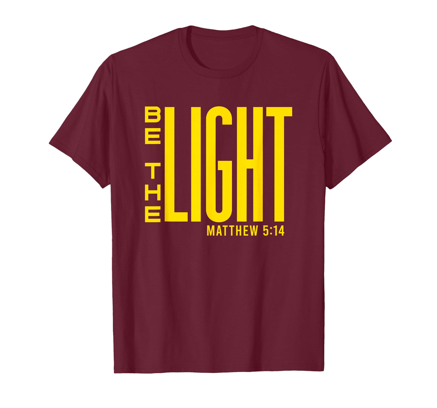 Be The Light, Inspiring Christian Bible Verse Yellow Graphic T-Shirt