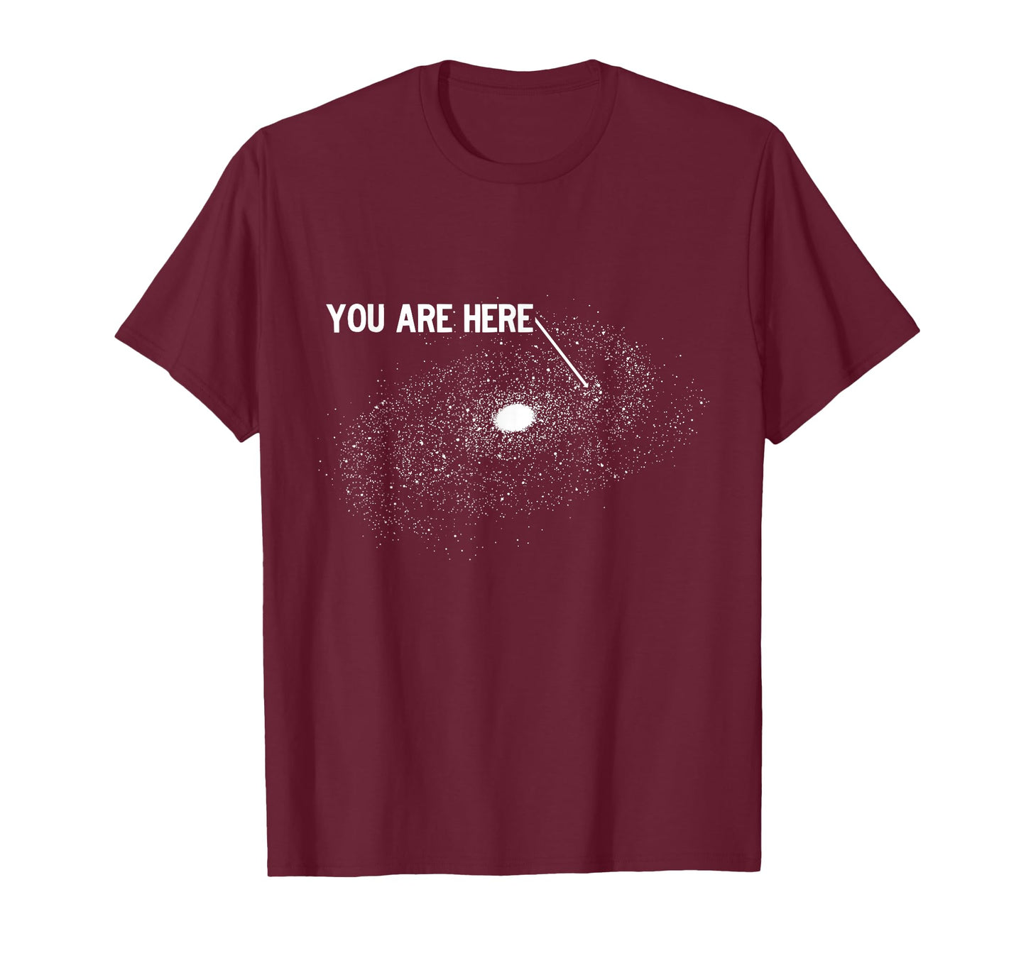 You Are Here Milky Way Galaxy Arrow Pointing at Earth T-Shirt