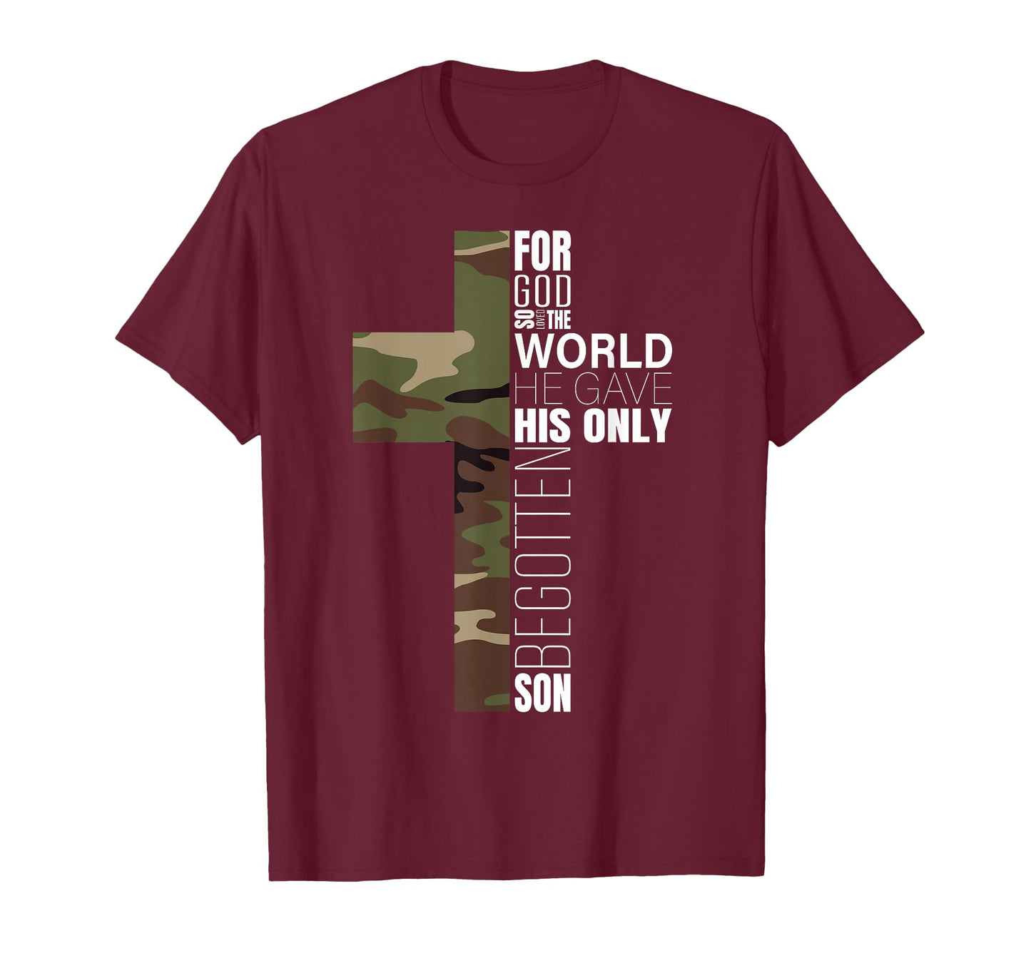 Green Camo Christian Cross Bible Verse Gifts Men John 3 16 Premium T-Shirt