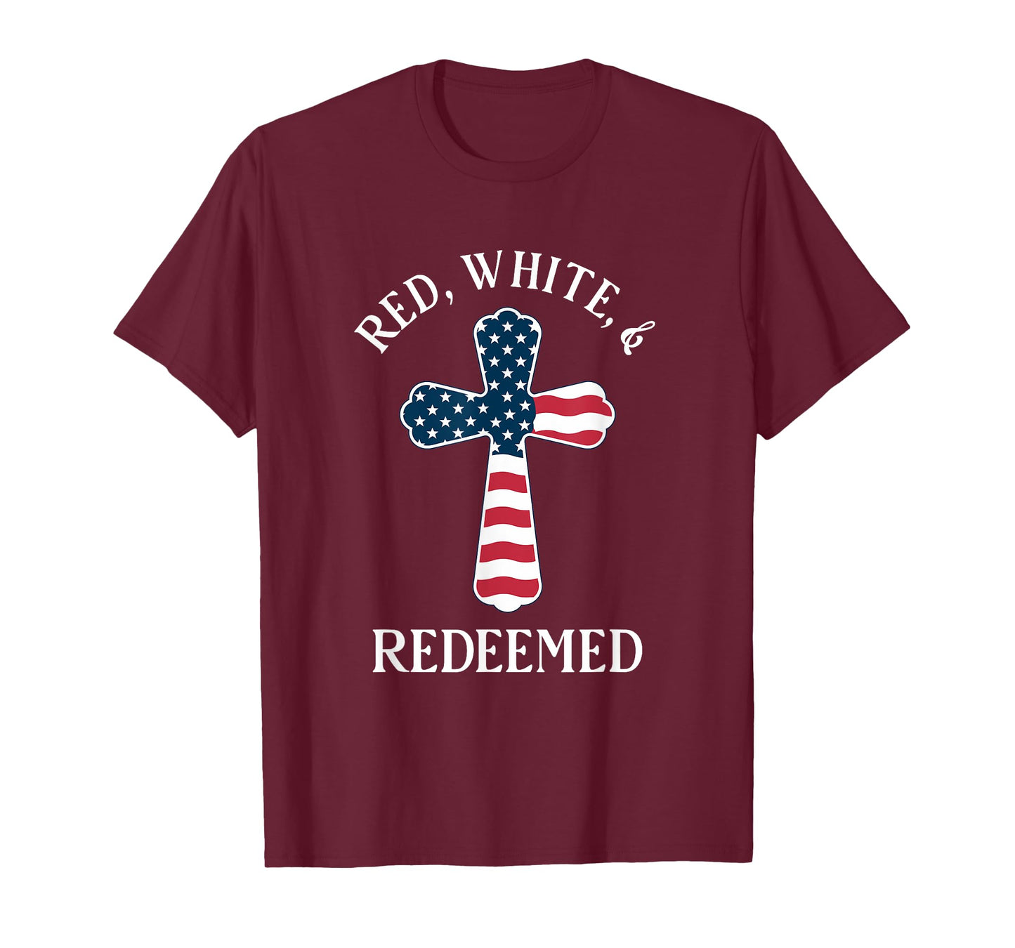 Red White & Redeemed American Flag Christian Salvation T-Shirt