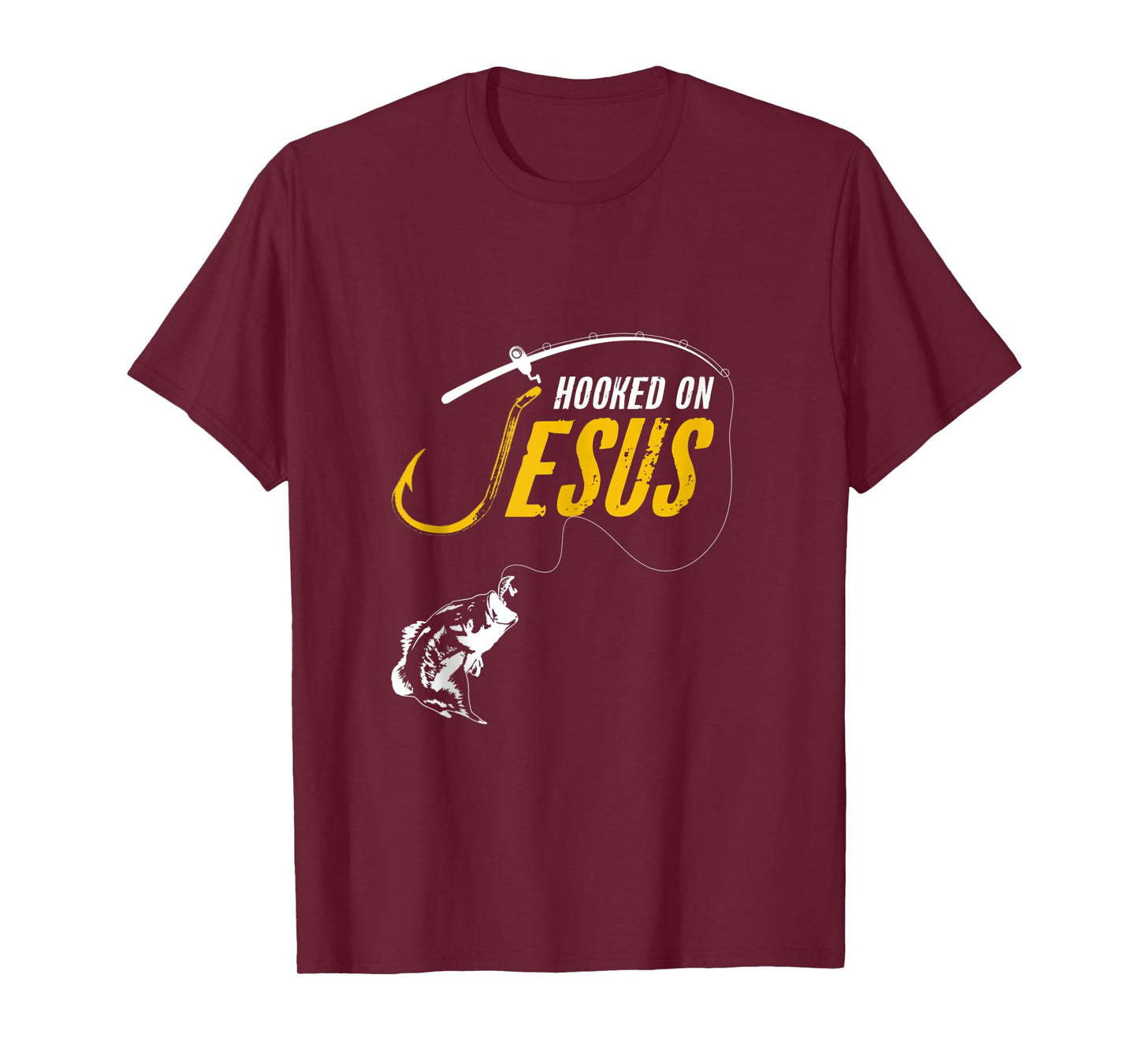 Hooked on Jesus Funny Christian Fishing Tank Top