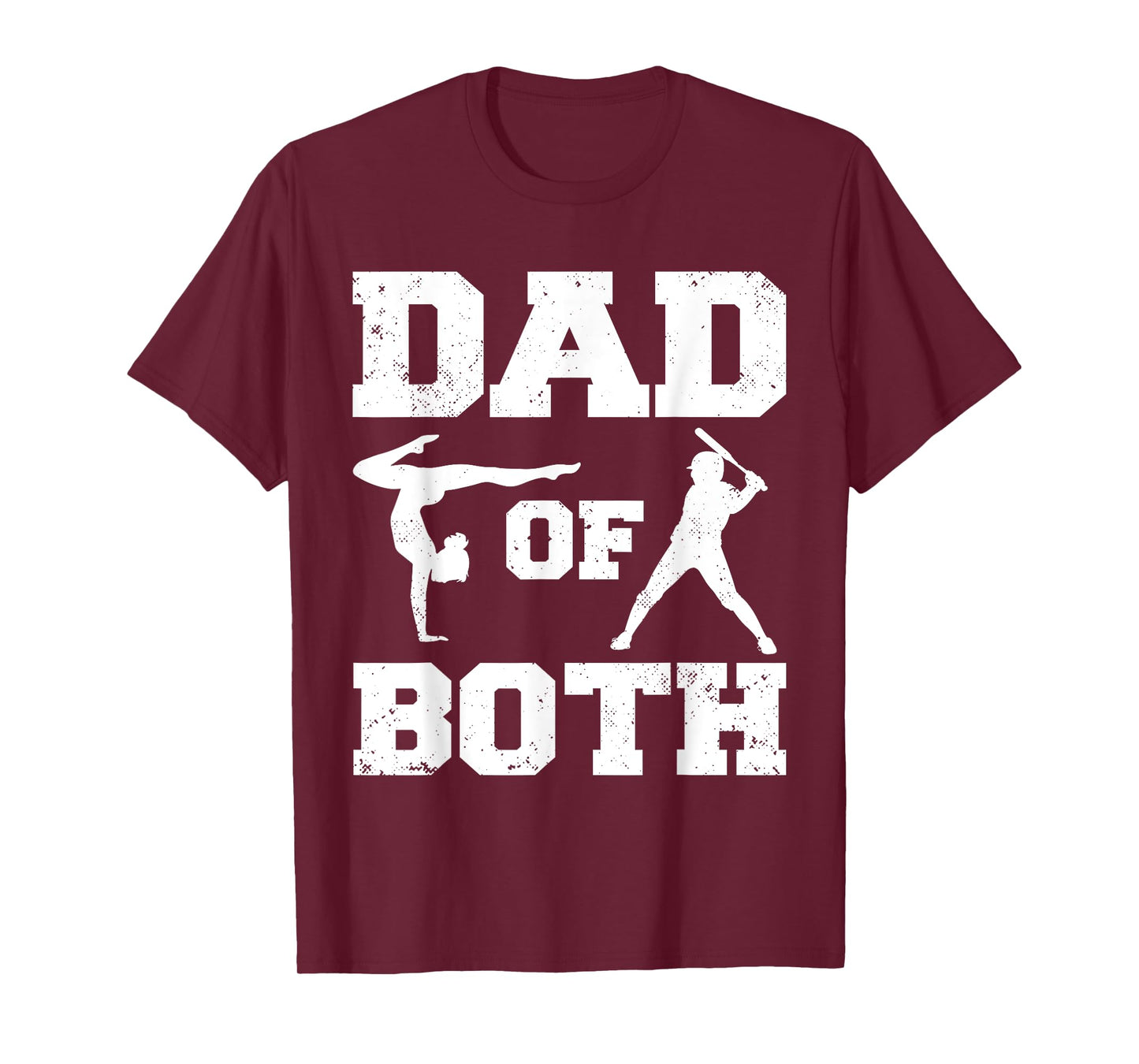 Dad Of Both Funny Gymnastics Baseball Dad T-Shirt