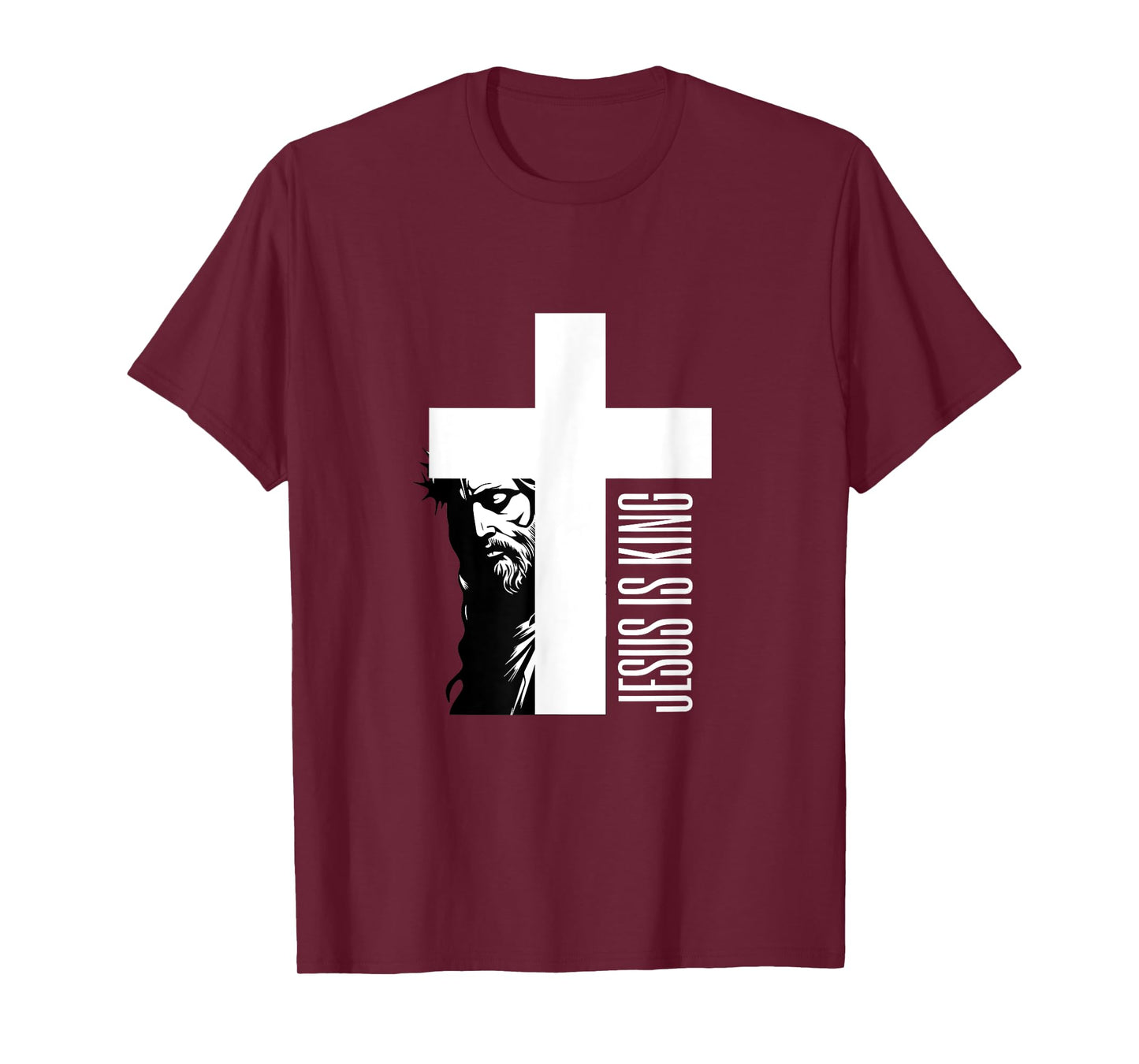Jesus Is King With Cross And Face Art T-Shirt
