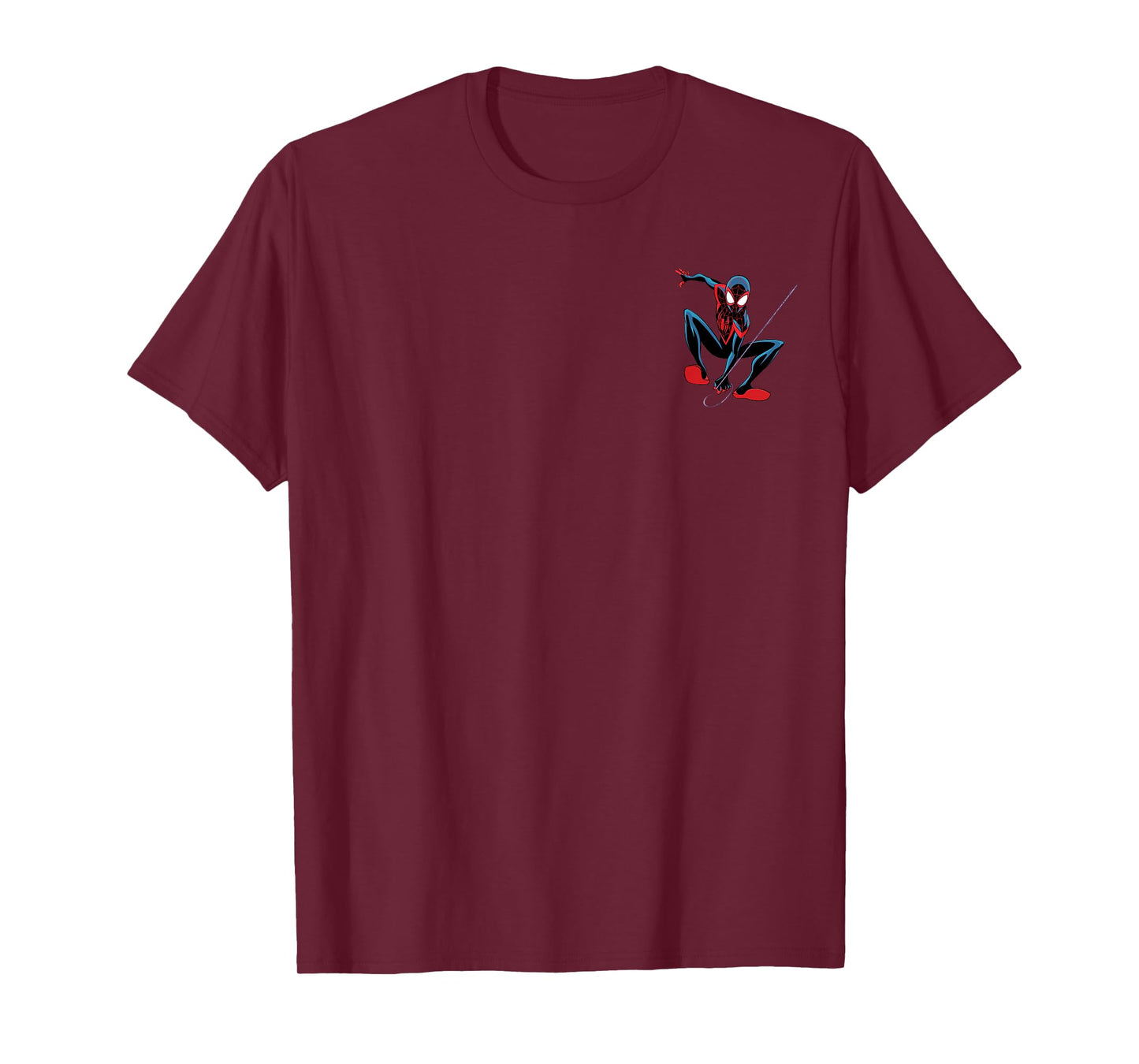 Marvel Super Heroes Miles Morales Spider-Man Pocket Art T-Shirt - T-Shirt | Maroon