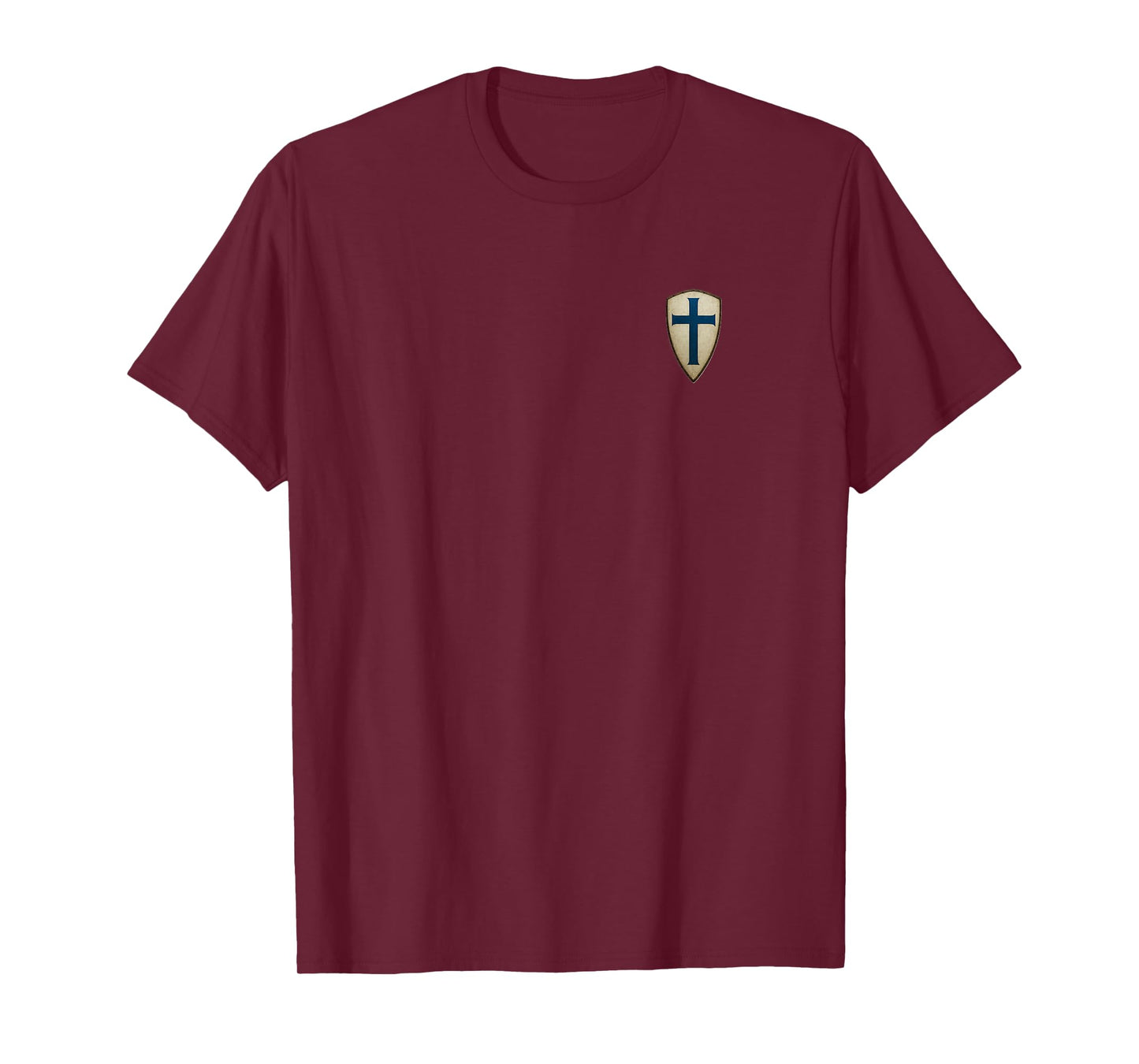Medieval Knight's Faith Valor Shield & Cross T-Shirt
