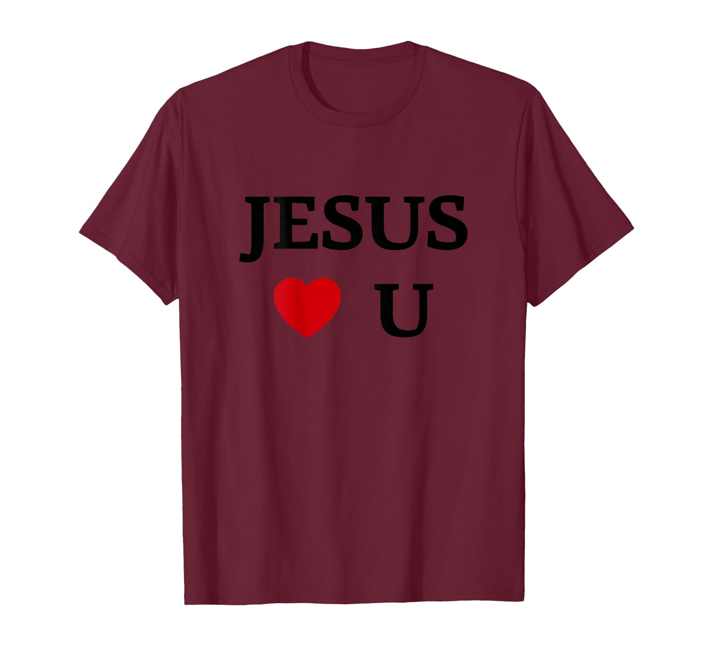 Jesus Loves U Christian Graphic Faith Based Religious Bible T-Shirt