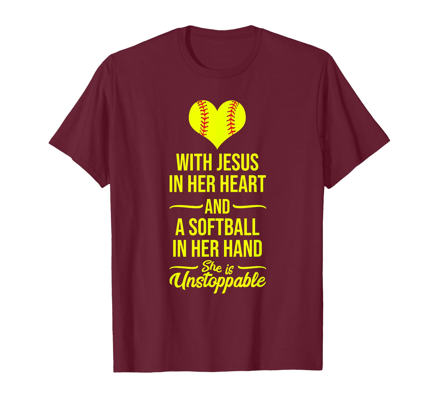 Softball With Jesus In Her Heart Softball Pitcher T-Shirt