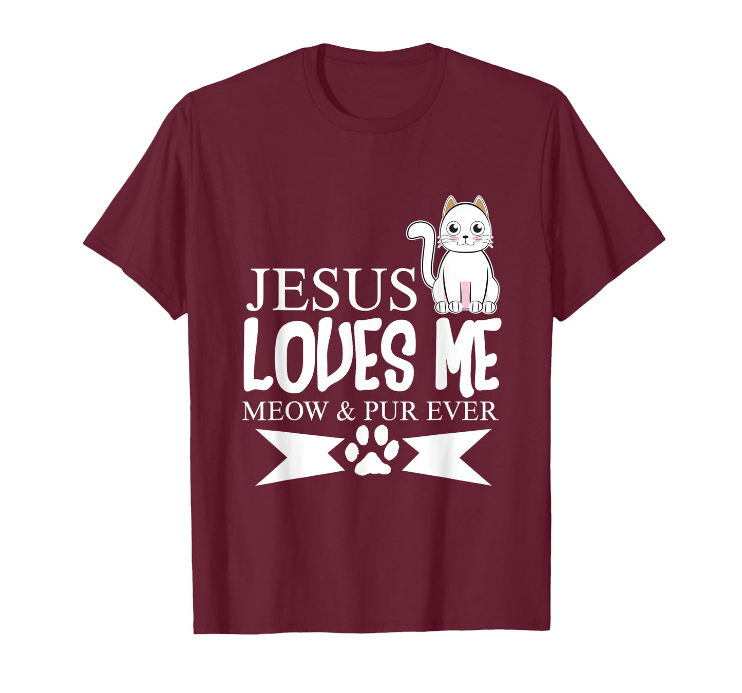 Jesus Loves Me Meow Shirt Christian Youth Gifts T-Shirt