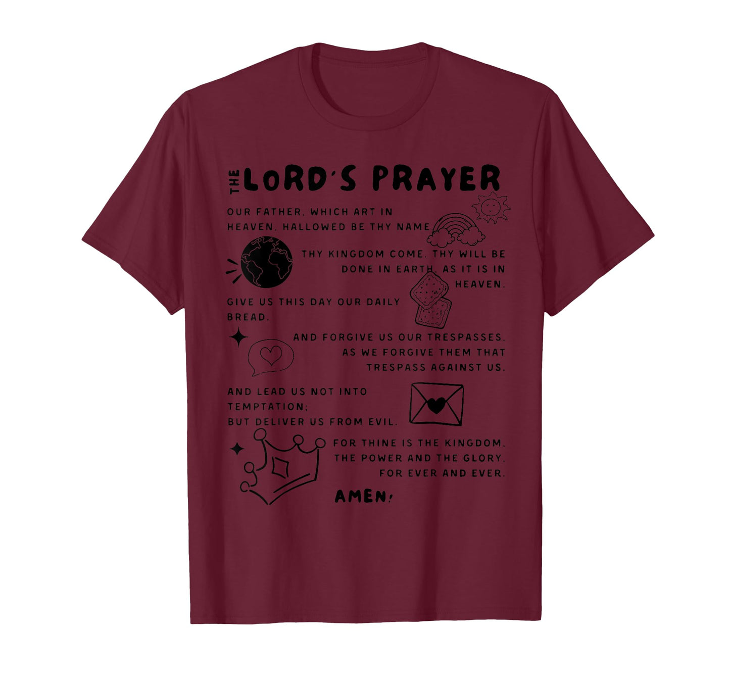 The Lord's Prayer Our Father Prayer God Bible Verse Clothing T-Shirt