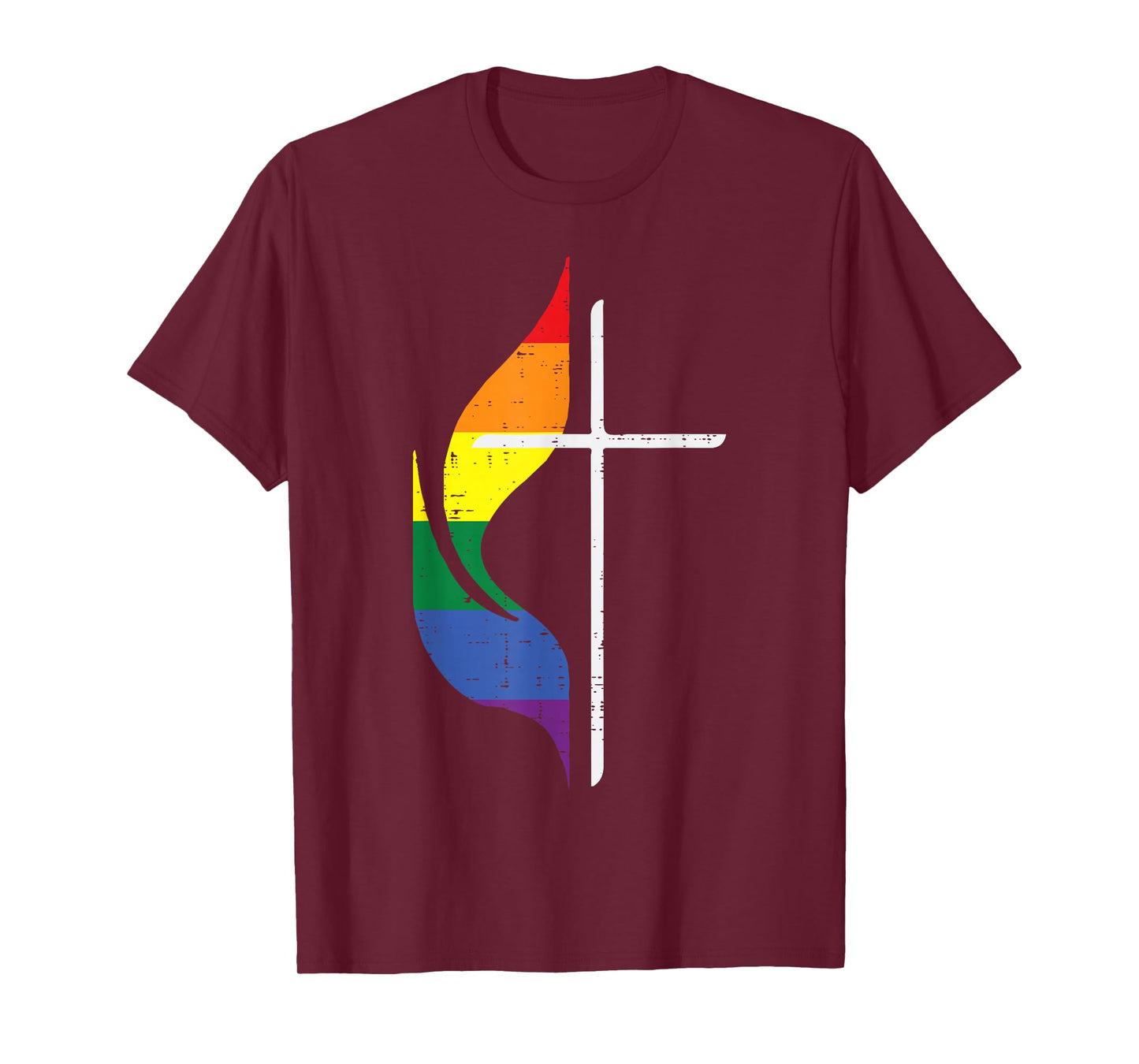 Gay Pride Month Cross Christian LGBTQ Ally Rainbow Men Women T-Shirt
