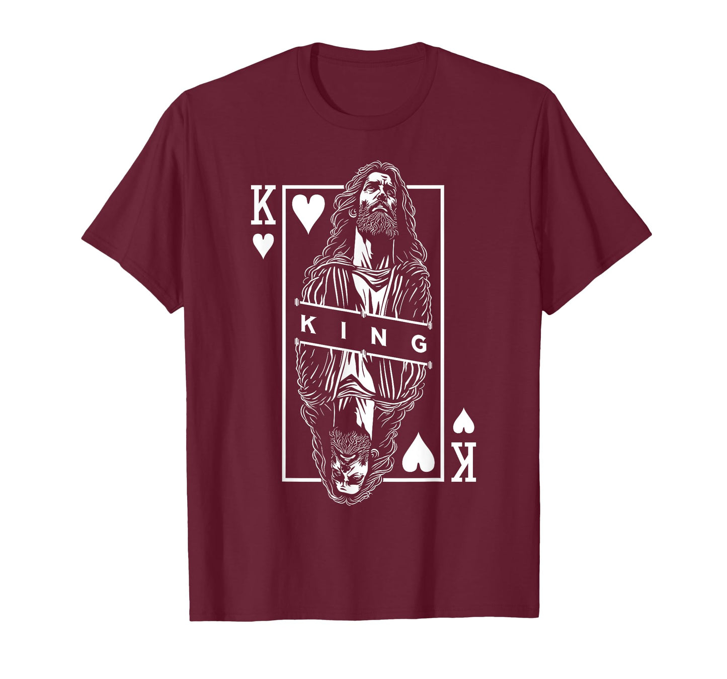 Jesus King Of Hearts Faith In Christ Christian Playing Card T-Shirt