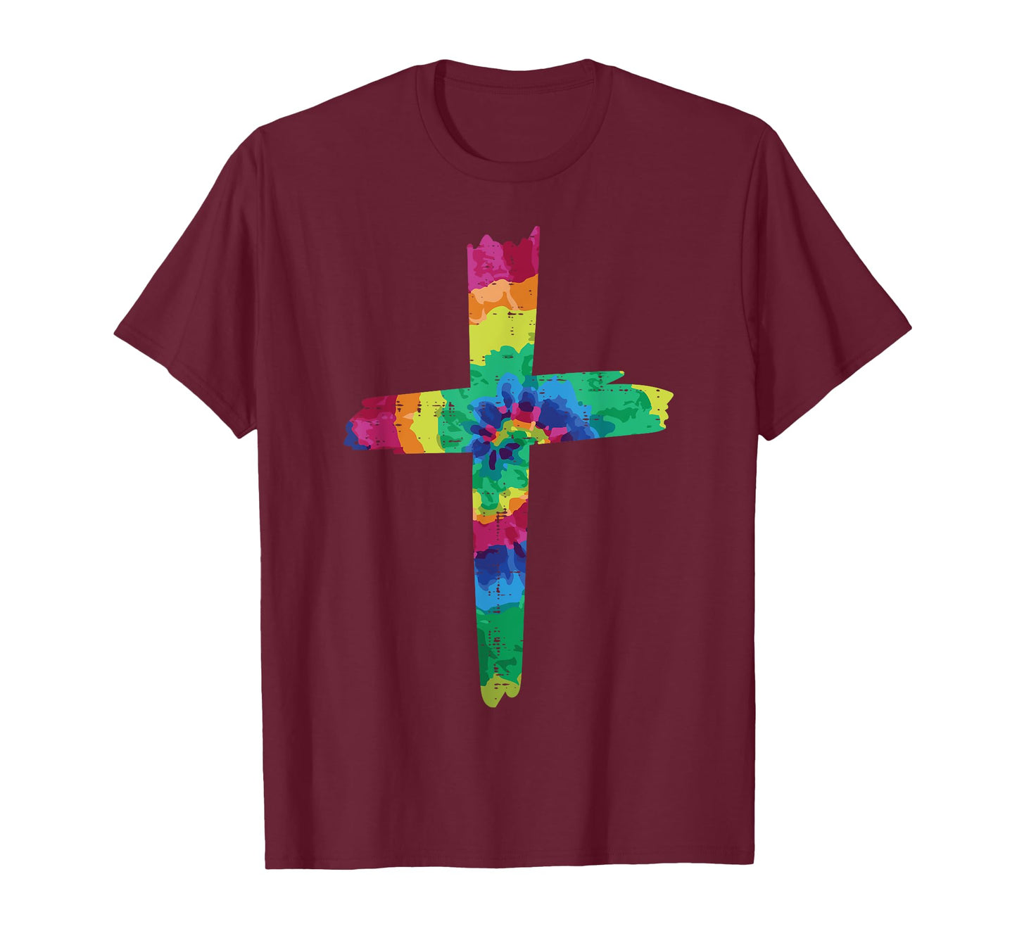 Tie Dye Cross God Jesus Faith Hippie Christian Men Women T-Shirt