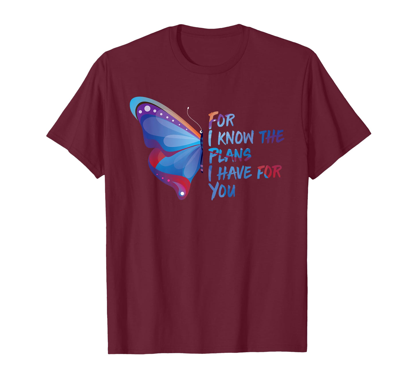 Bible Verse Quote Butterfly Motivational Christian Gifts T-Shirt