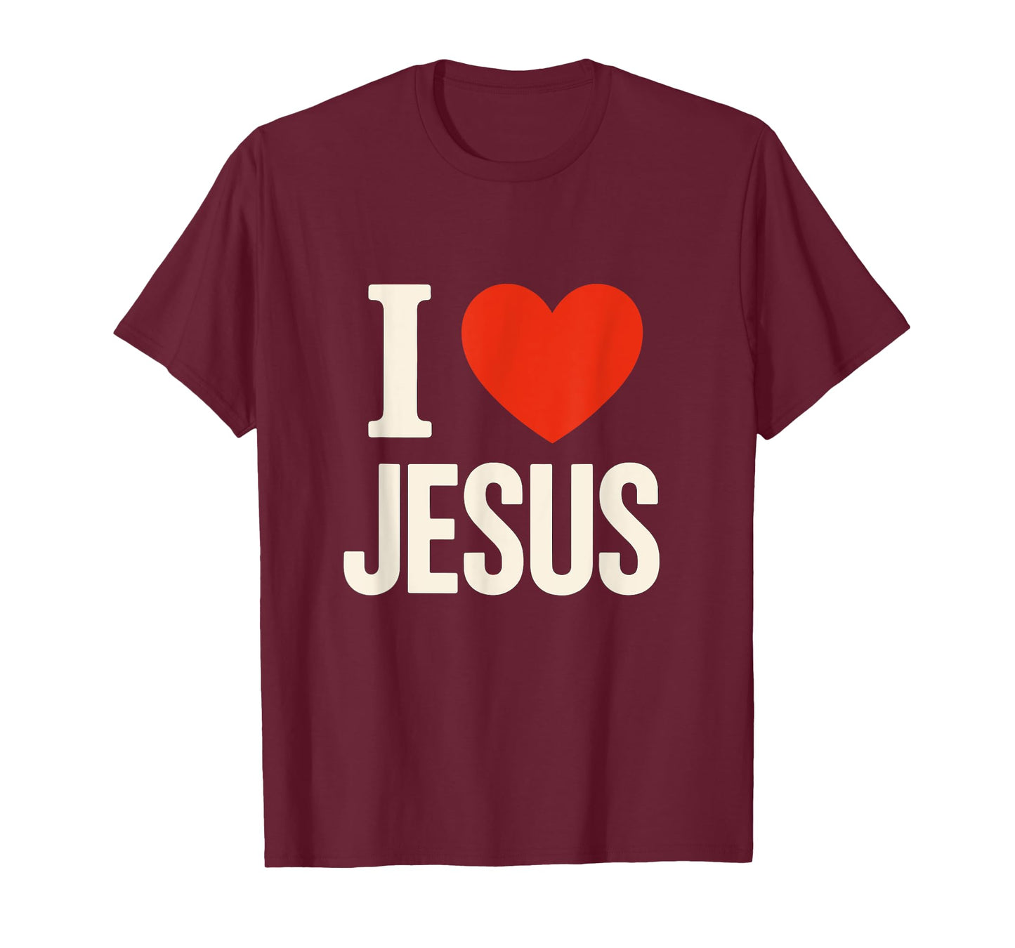 I Love Jesus Heart Faith Christian Religious Apparel T-Shirt