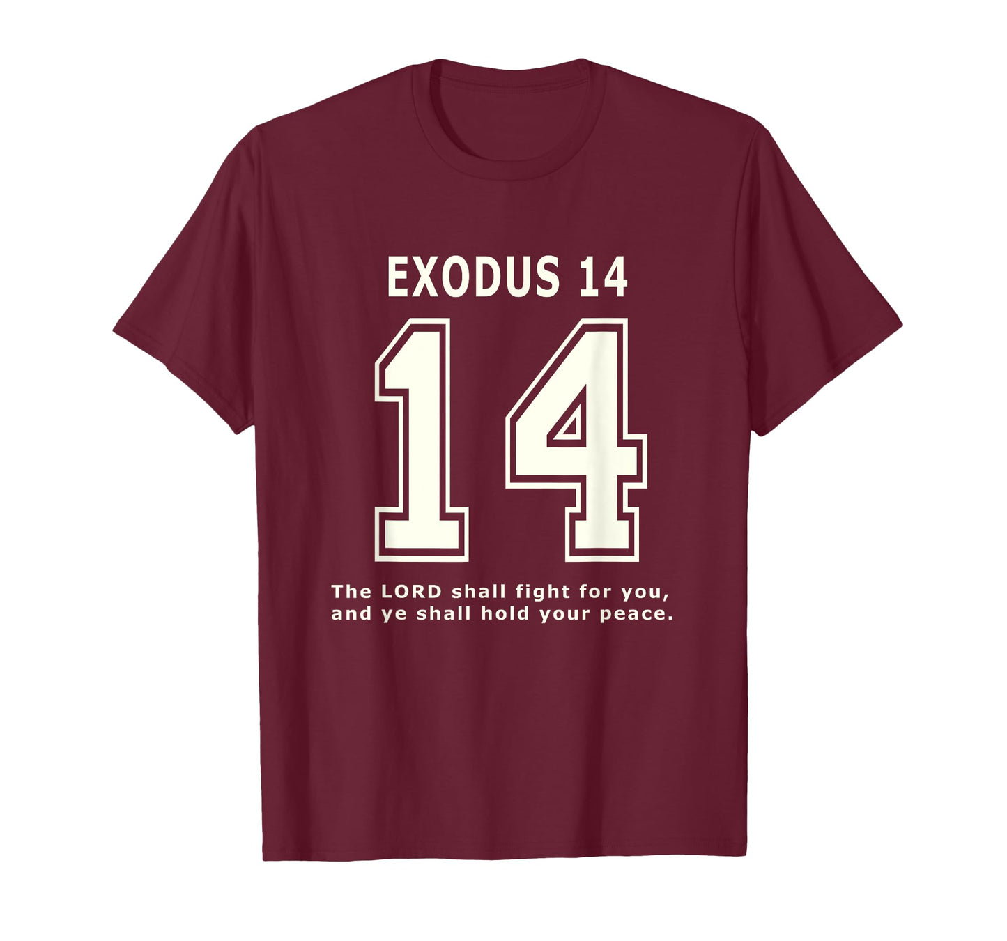Exodus 14 Team Sports Bible Verse Christian Jersey T-Shirt