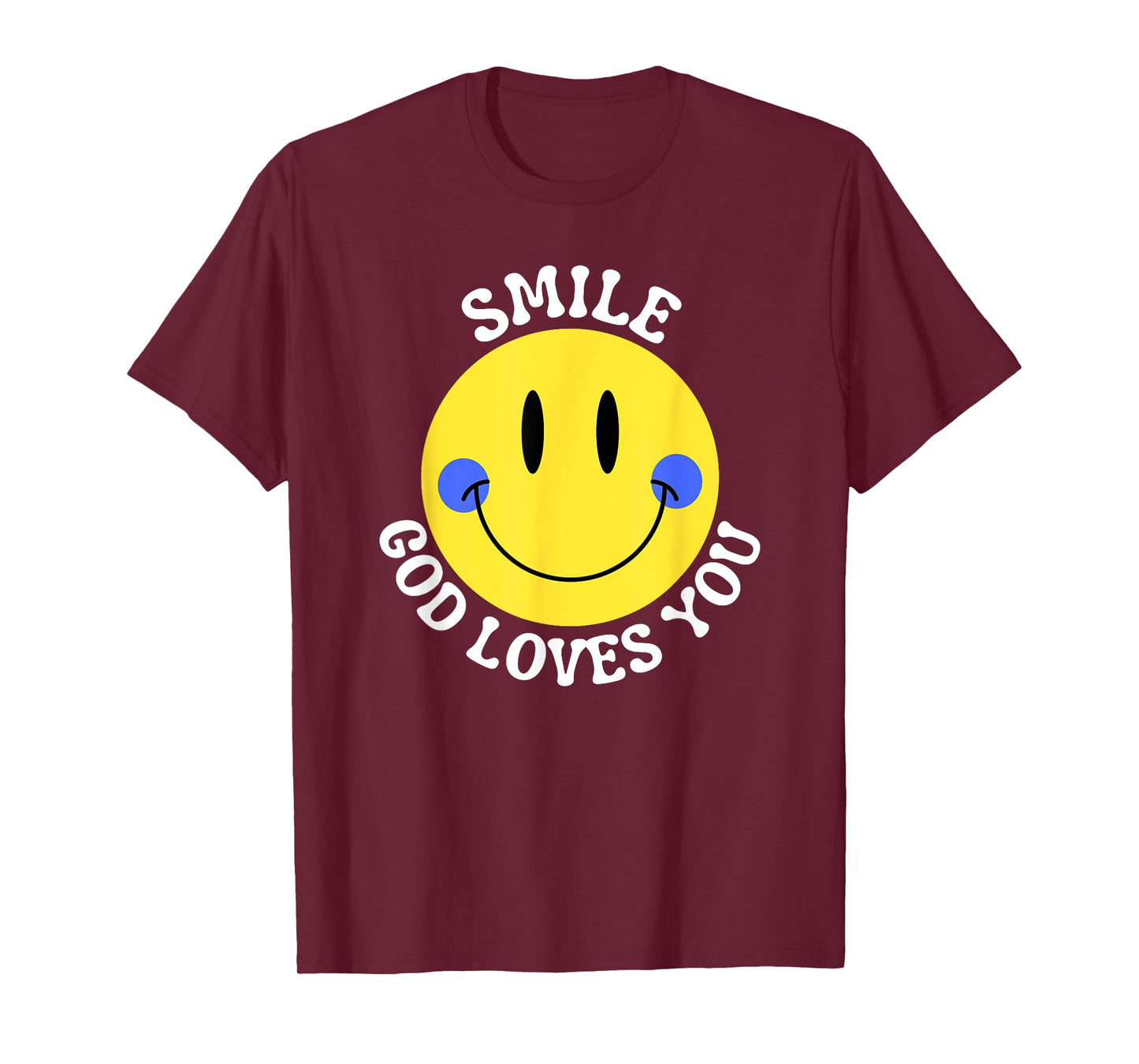 Smile God Loves You Happy Faith Love Jesus Christ VBS Cute T-Shirt