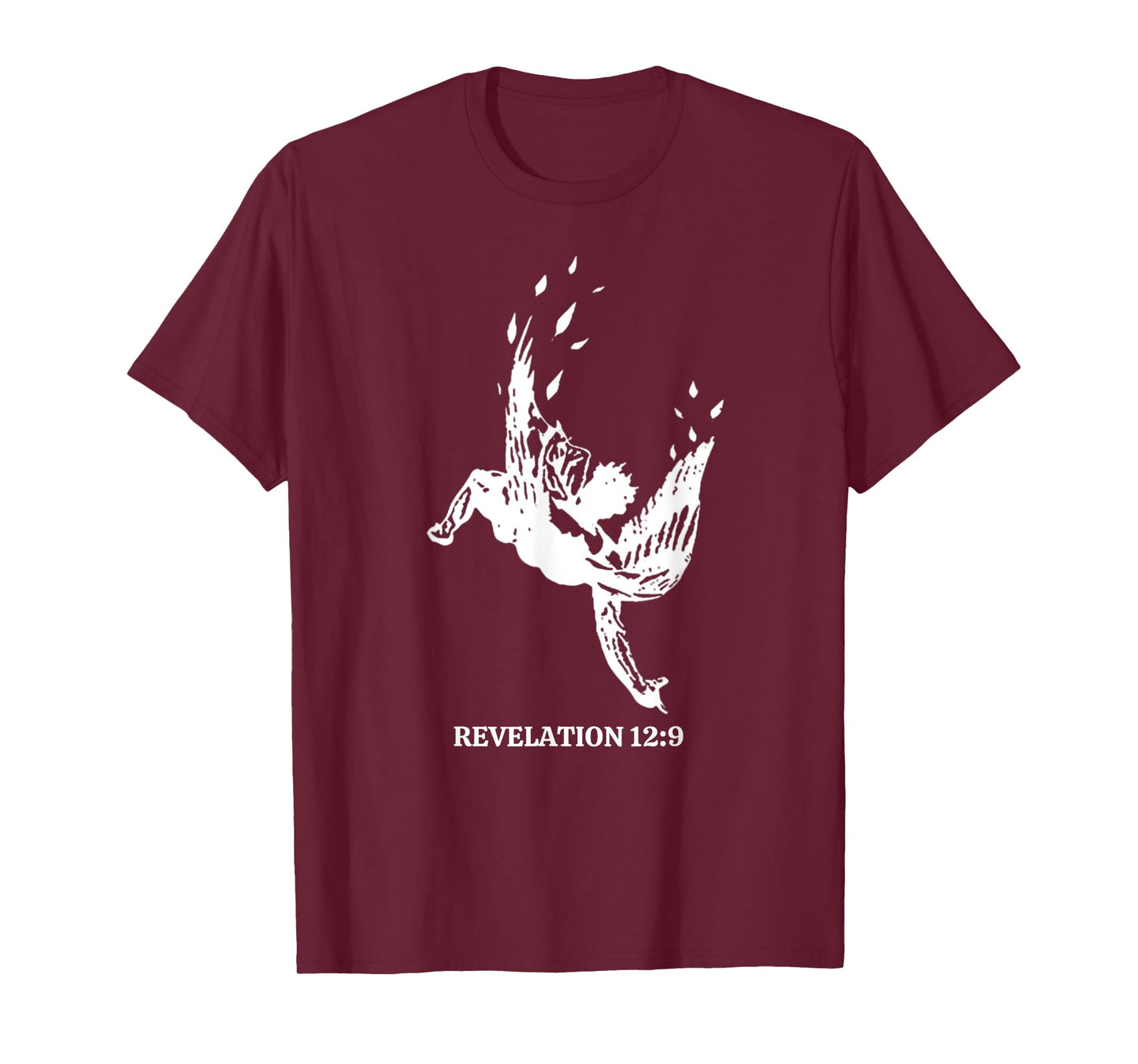 Revelations 12:9 - Fallen Angel Satan Biblical Scripture Art T-Shirt