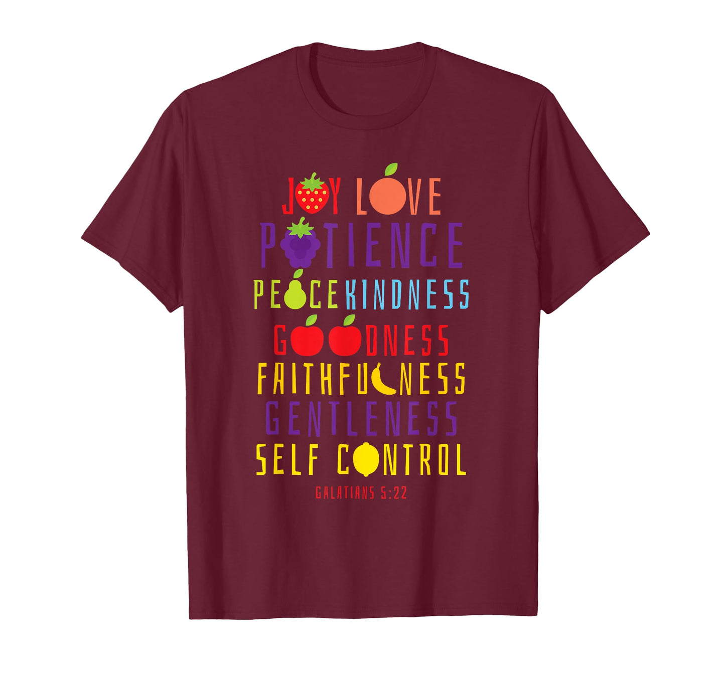 Christian Bible Verse Fruit Of The Spirit Galatians 5:22 T-Shirt