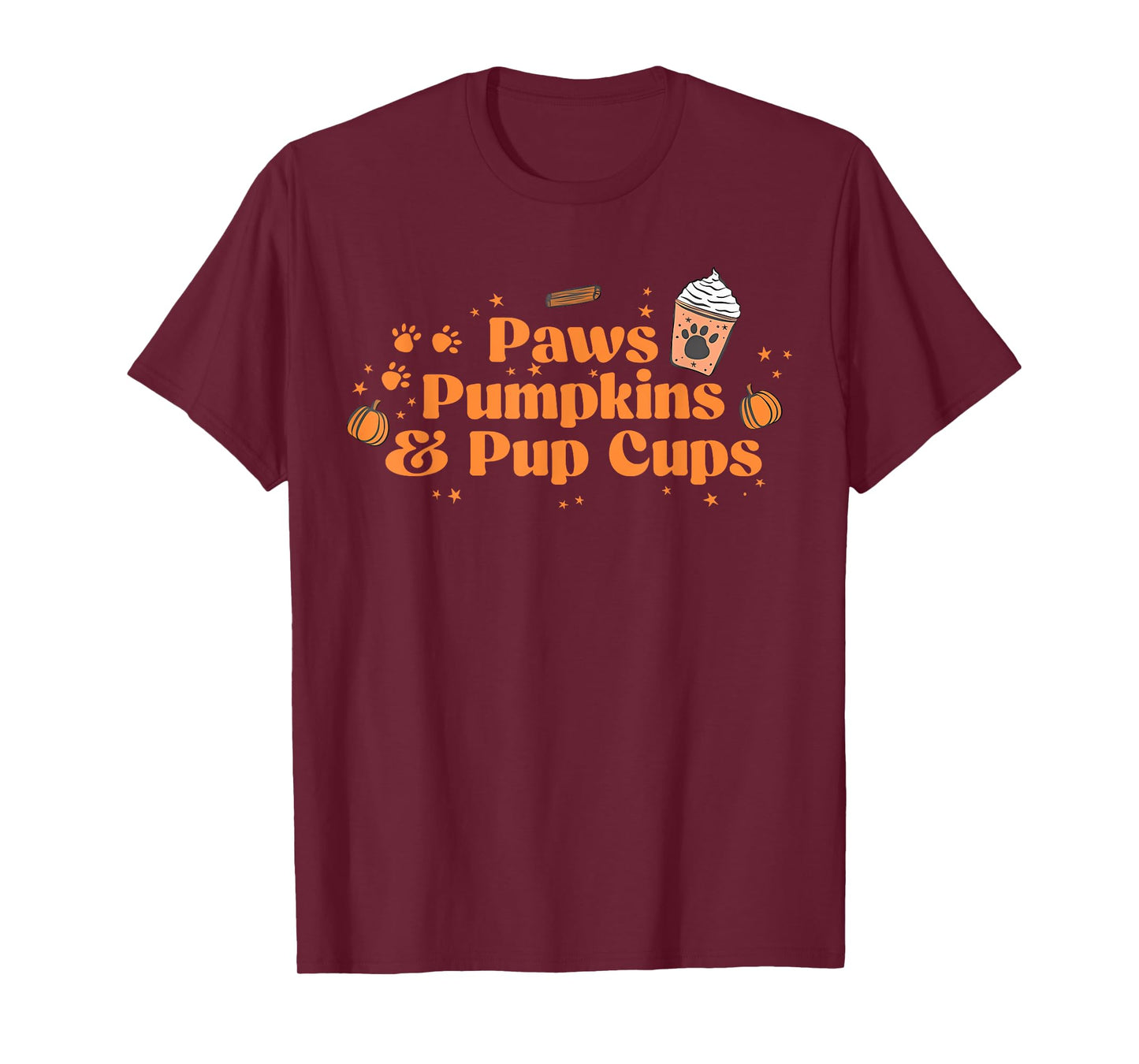 Paws Pumpkins & Pup Cups Thanksgiving Design T-Shirt