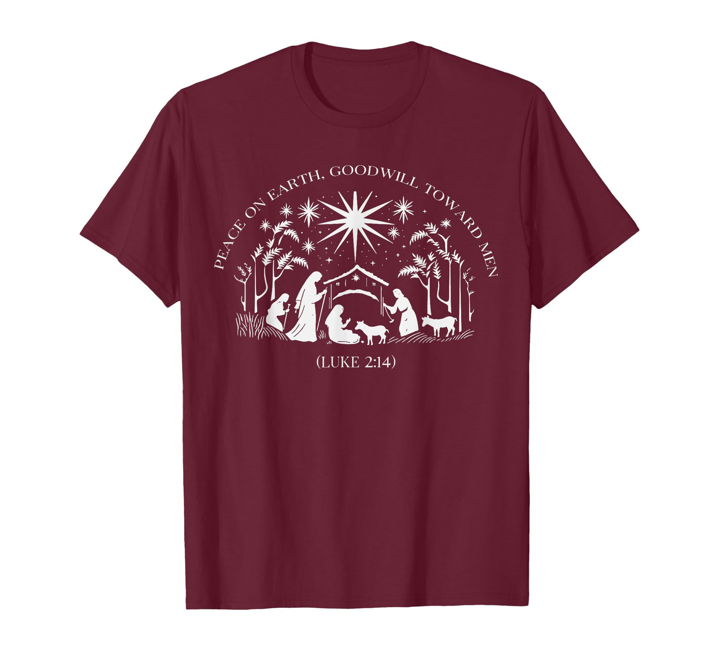 Christmas Nativity Scene Peace on Earth, Goodwill Toward Men T-Shirt