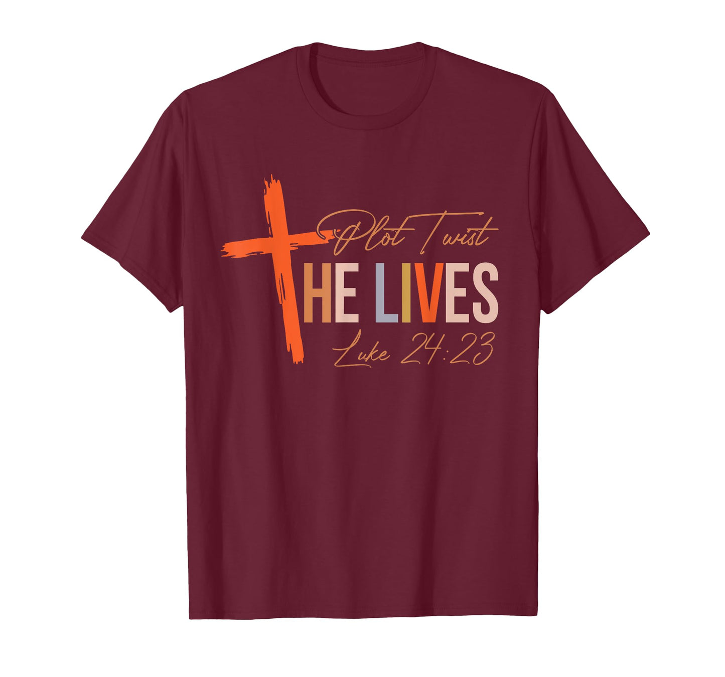 Vintage Plot Twist He Lives Cross Funny Christian Easter Day T-Shirt