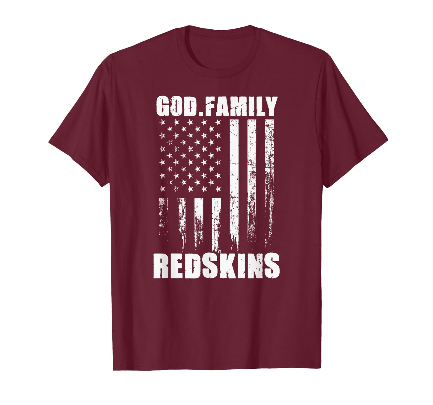 Bryan County Redskins God. Family. Vintage USA Flag T-Shirt