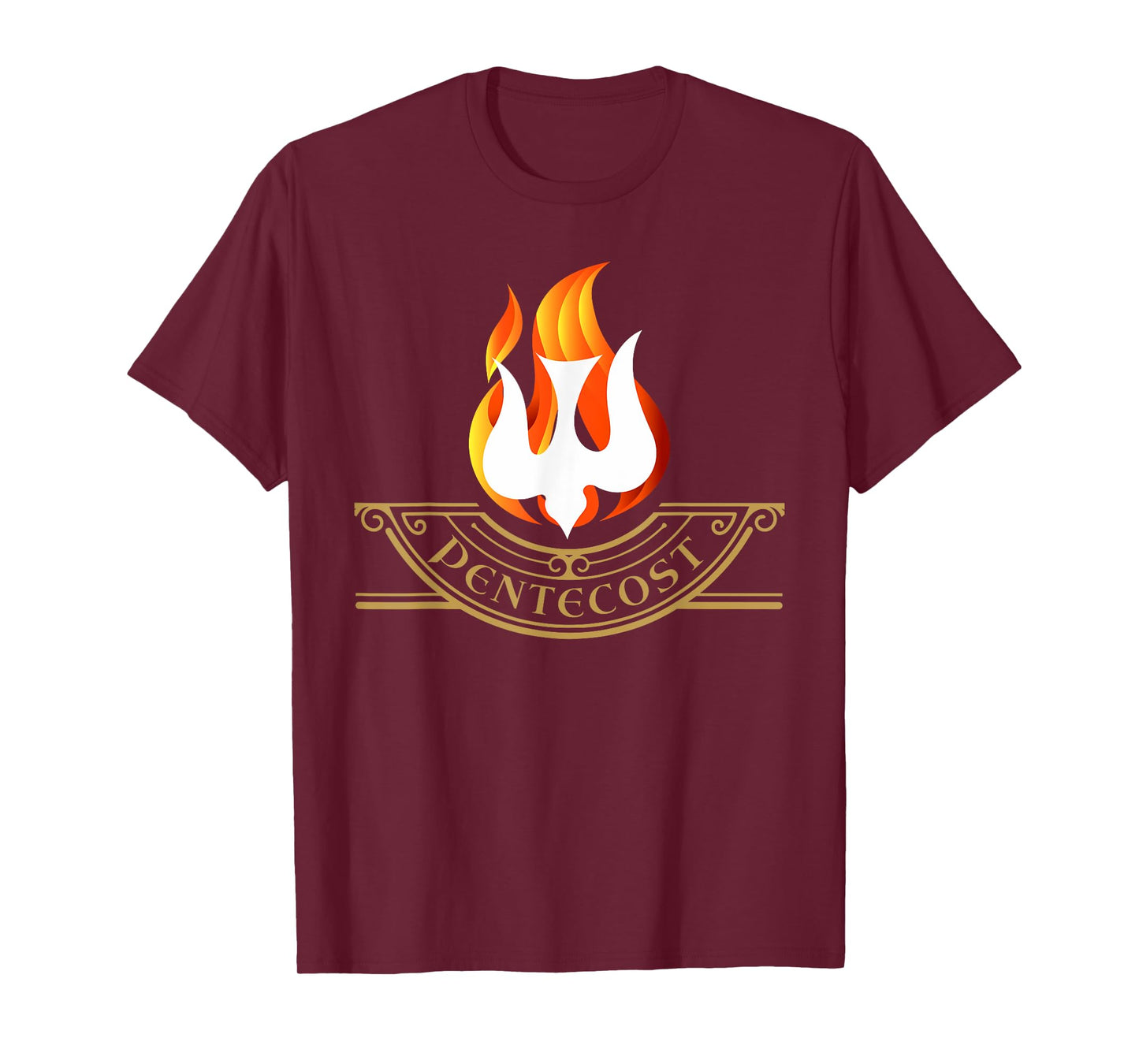 Peony Dove Tongue Fire Flame Holy Spirit Catholic T-Shirt