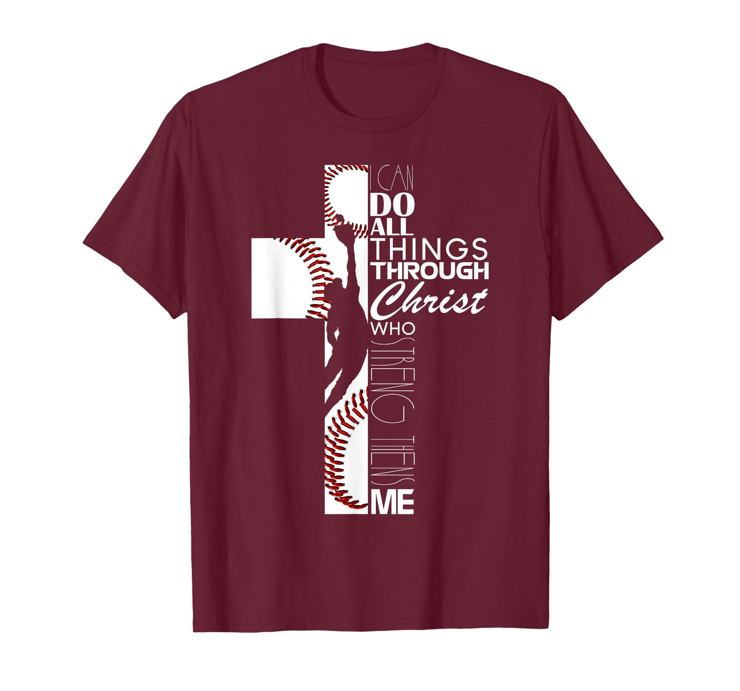 Funny I Can Do All Things Baseball Catcher Pitcher Boys Men T-Shirt