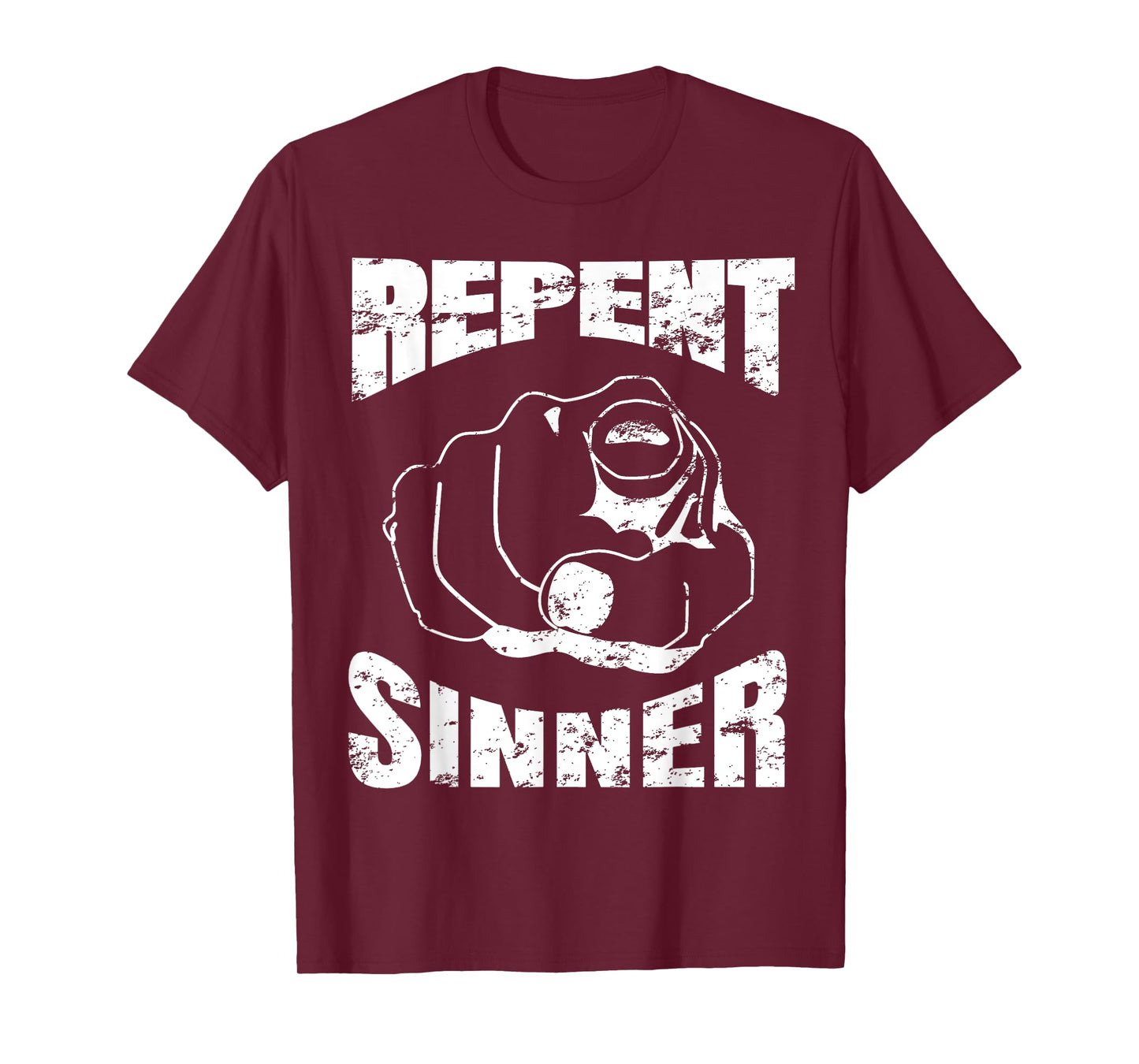Distressed Repent Sinner T-Shirt Funny Christian Bible Gift T-Shirt