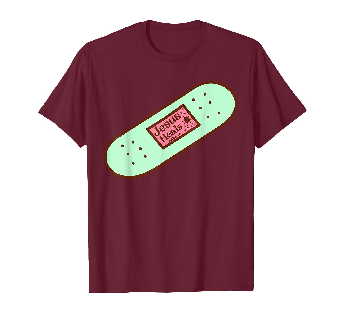 Funny Jesus Heals God Promises Christian Band-aid Prayer T-Shirt