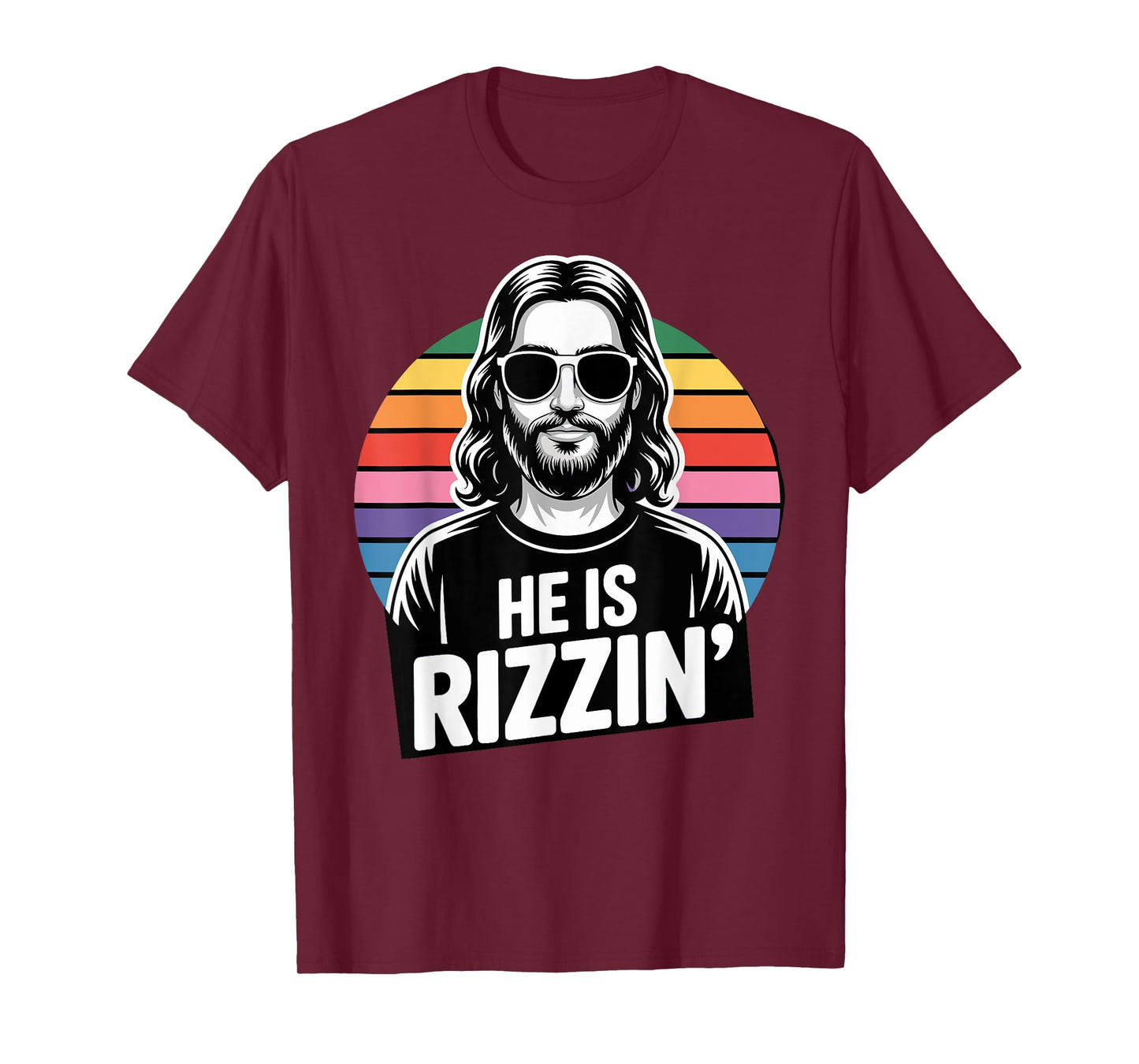 Retro Vintage Easter Religious Jesus He is Rizzin T-Shirt