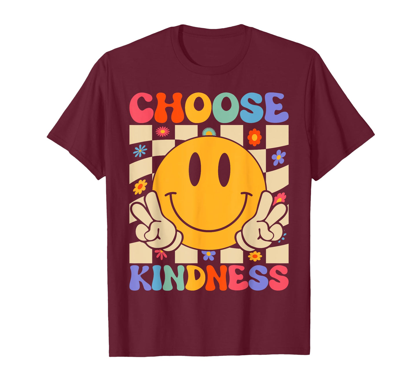Retro Groovy Choose Kindness Men Women Kids Be Kind Positive T-Shirt