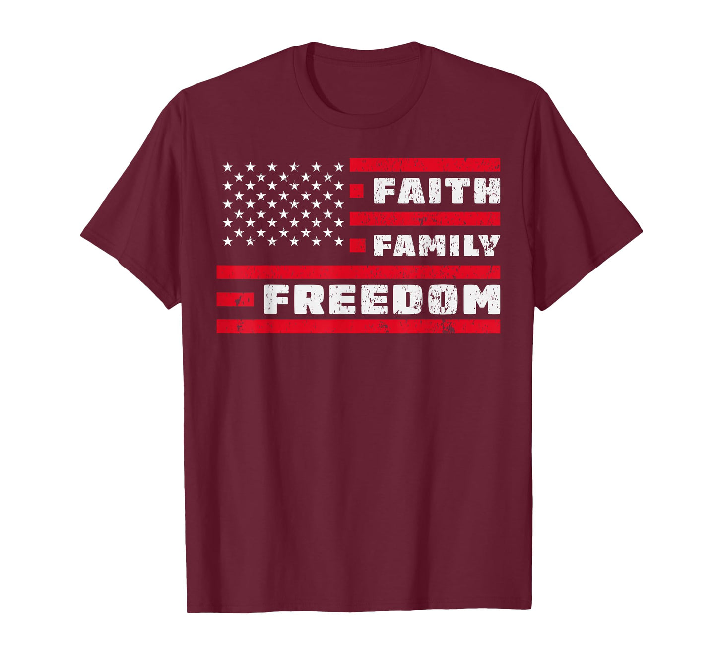 Faith Family Freedom American Flag Christian T-Shirt