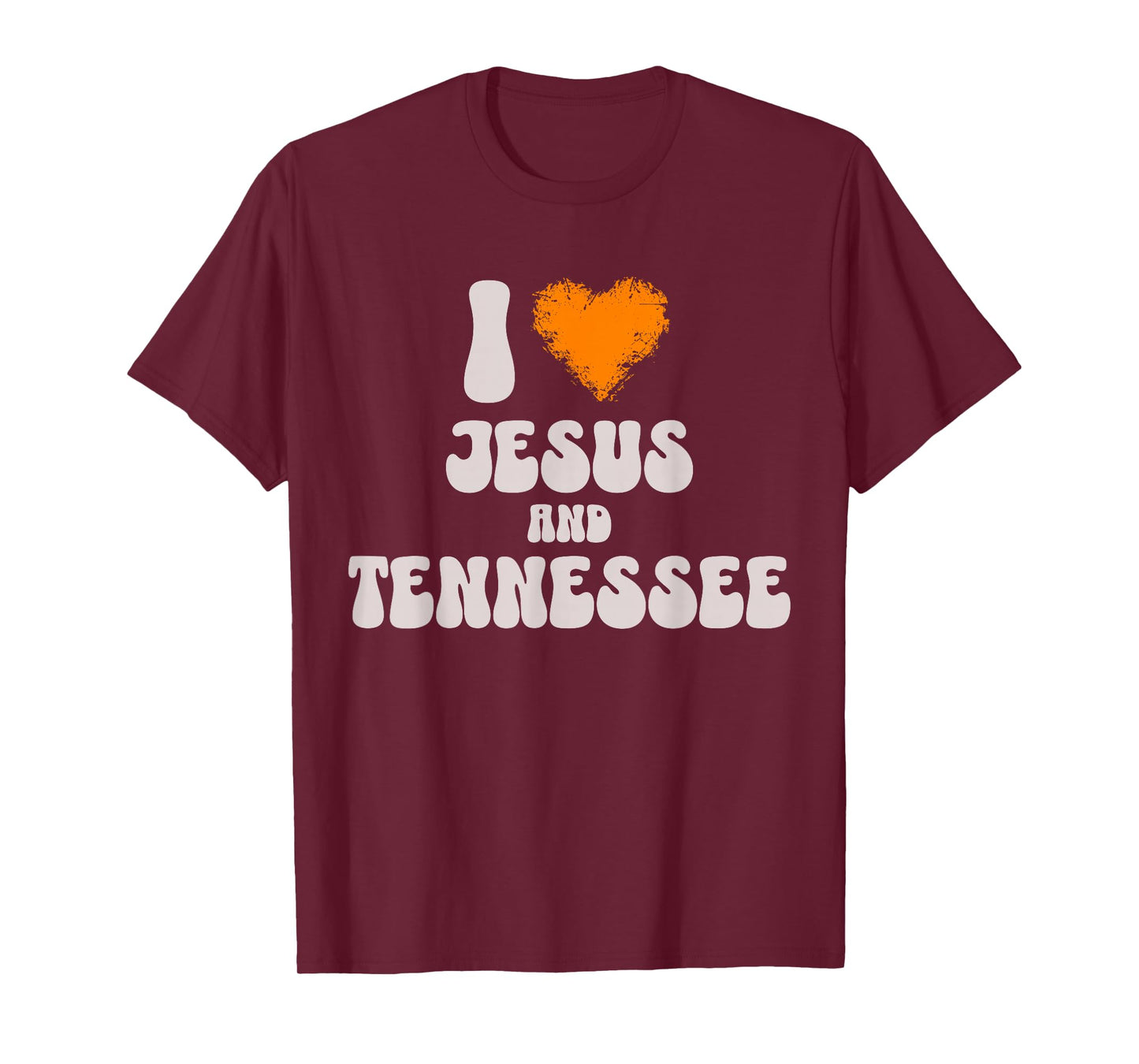 I Jesus and Tennessee with Orange Heart T-Shirt