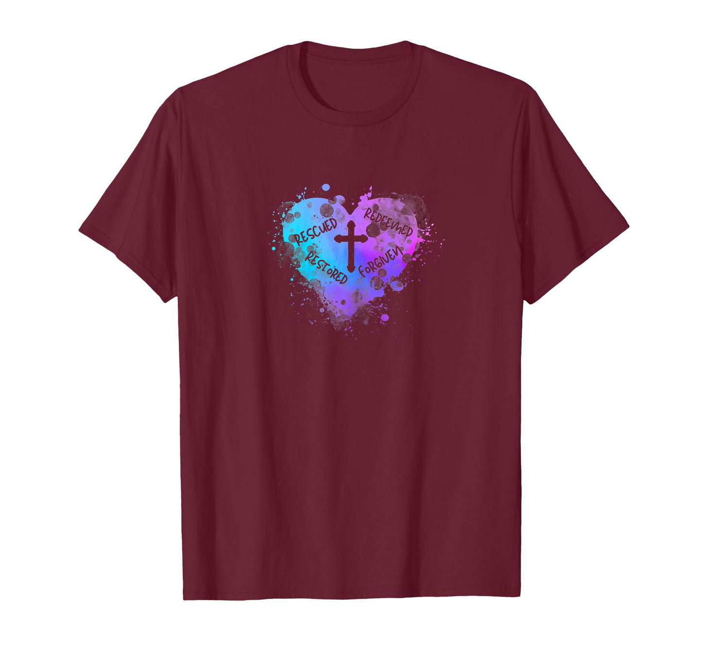 Women's Heart of Grace - Forgiven. Restored. Christian. T-Shirt