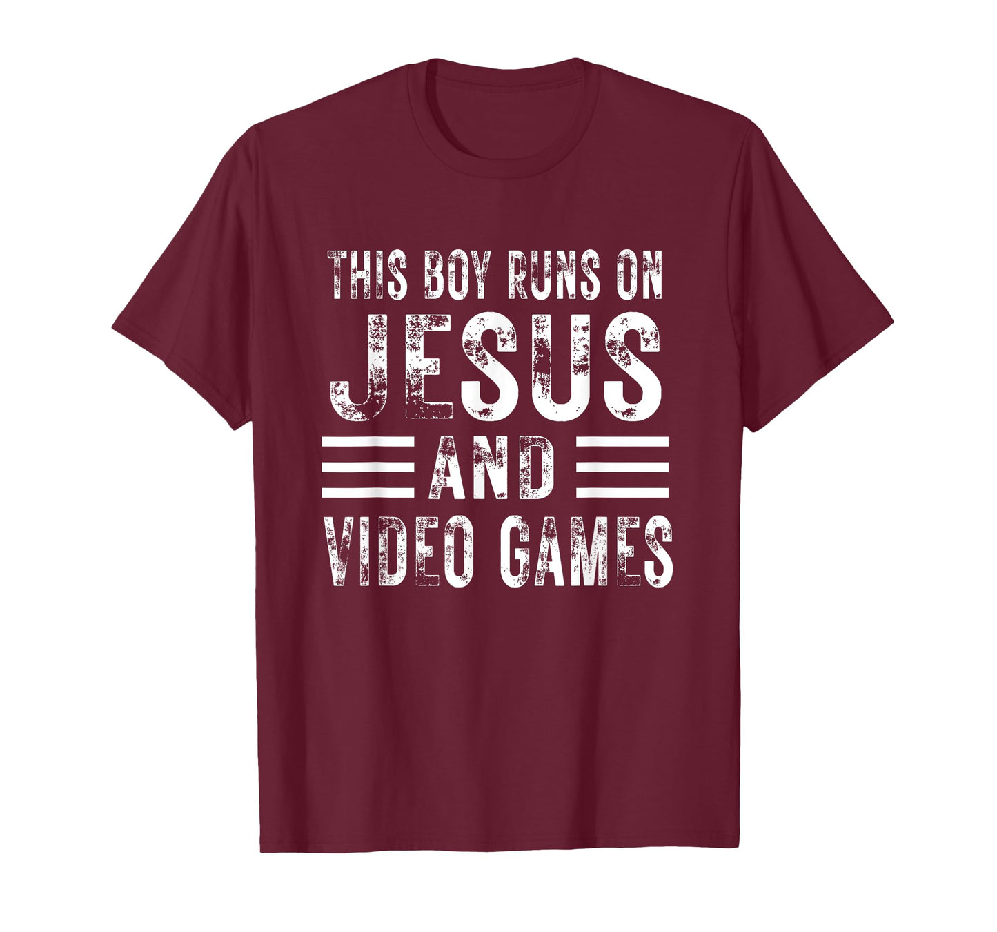 This Boy Runs On Jesus And Video Games Christian Christ kids T-Shirt