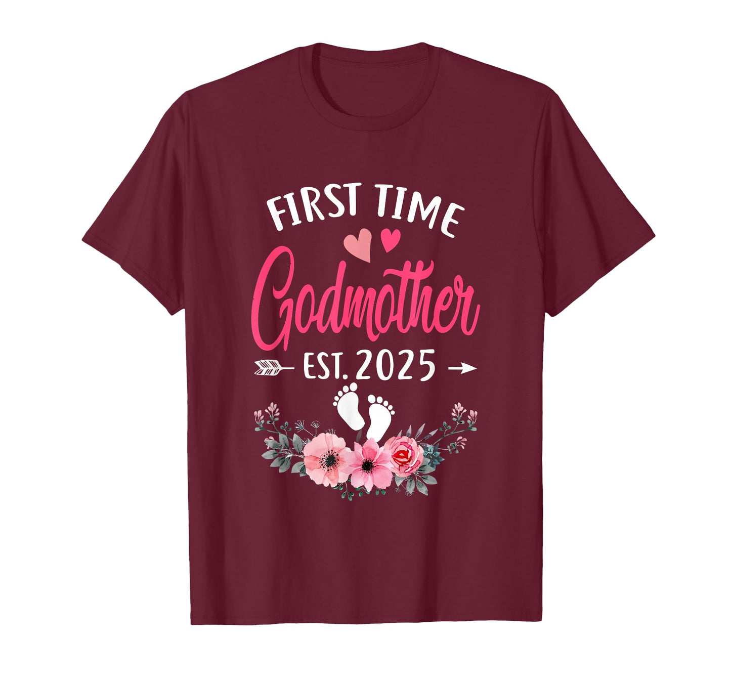 First Time Godmother Promoted To Godmother Est 2025 Mothers T-Shirt