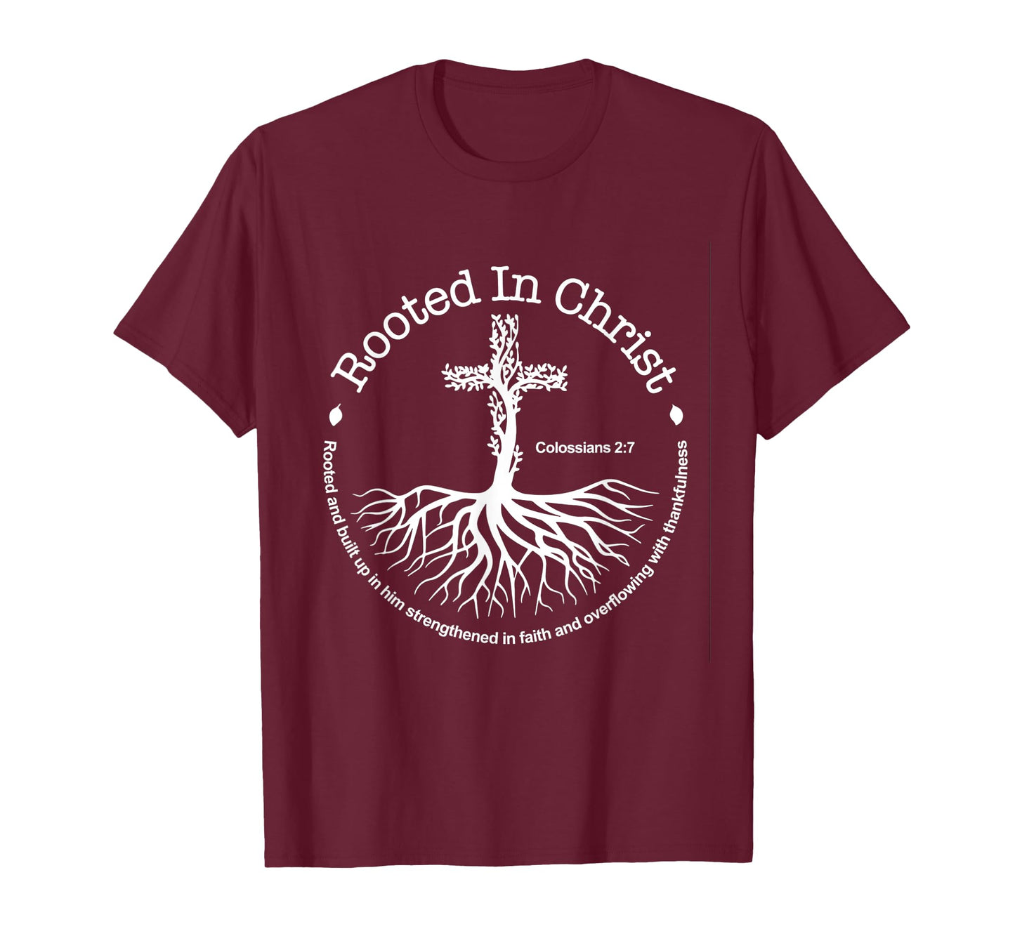 Rooted in Christ Jesus Vintage Cross Christian Faith T-Shirt