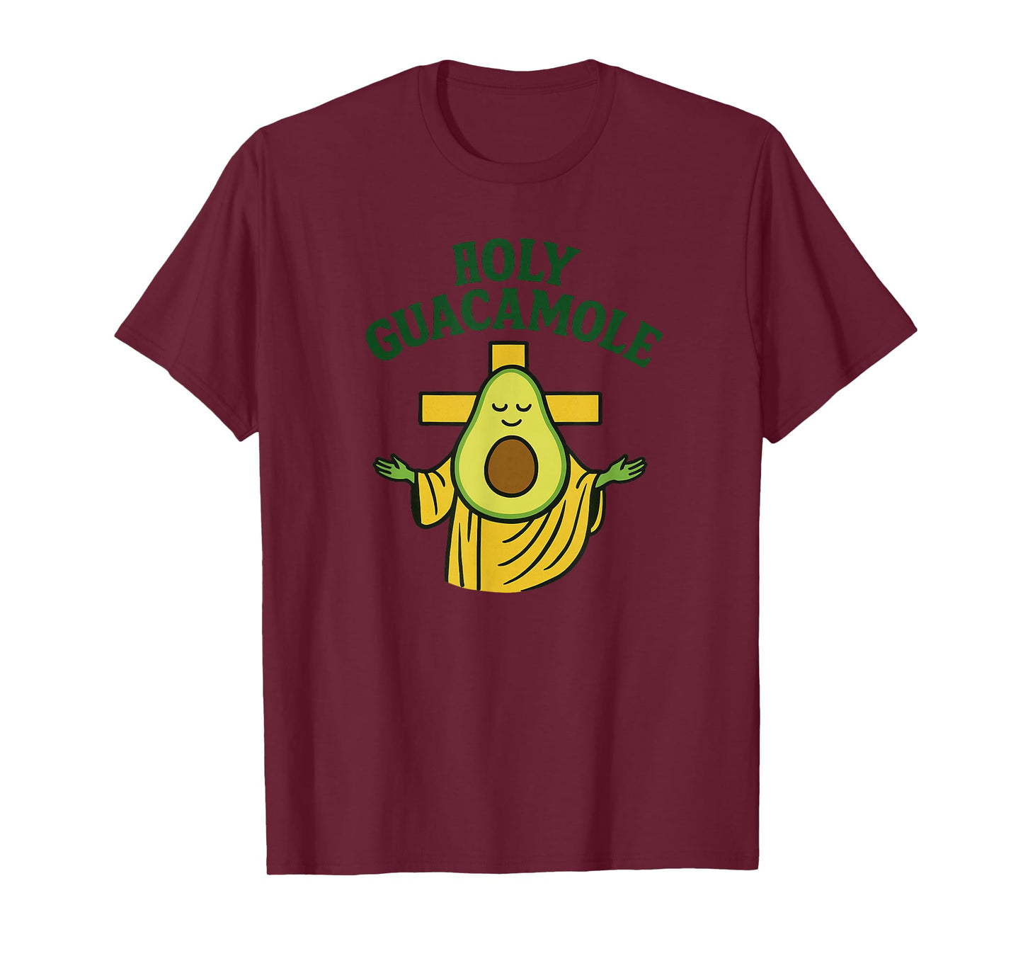 Holy Guacamole Funny Avocado God Design with Cross T-Shirt