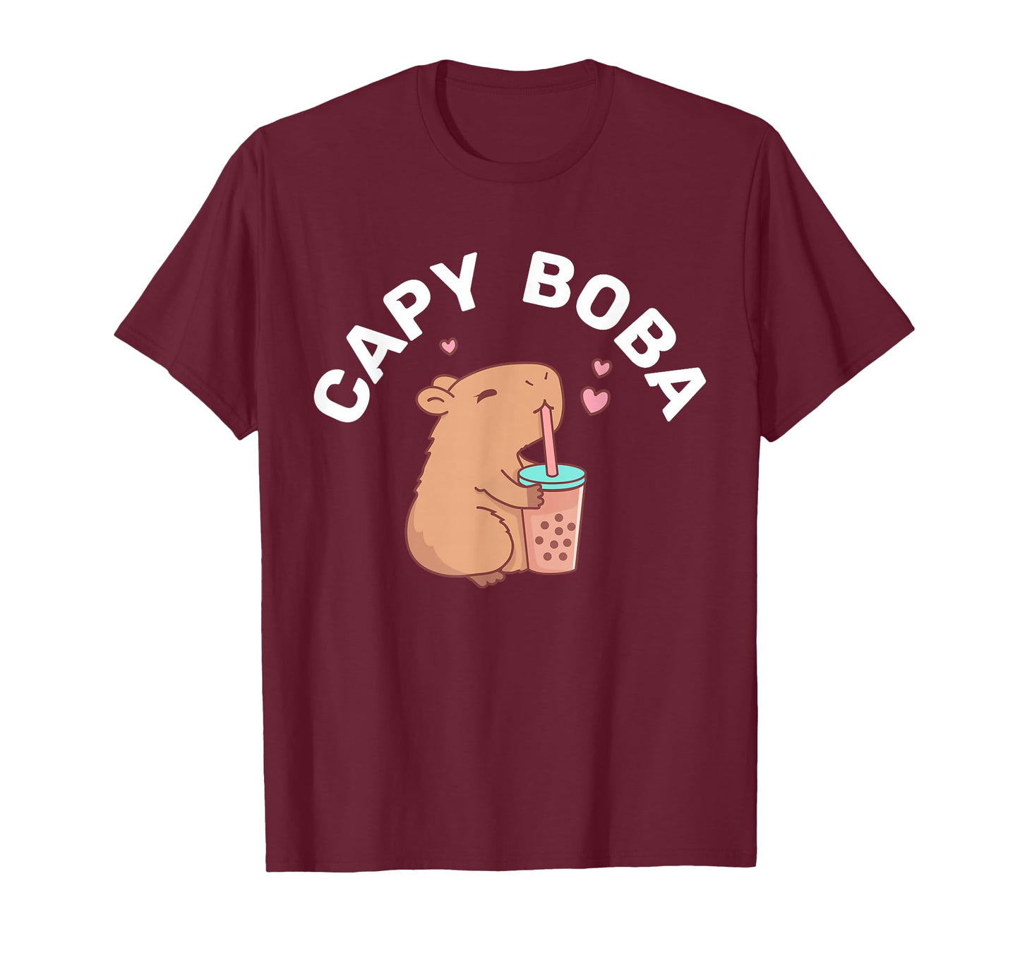 Funny Capybara Rodent, Capyboba Boba Milk Tea T-Shirt